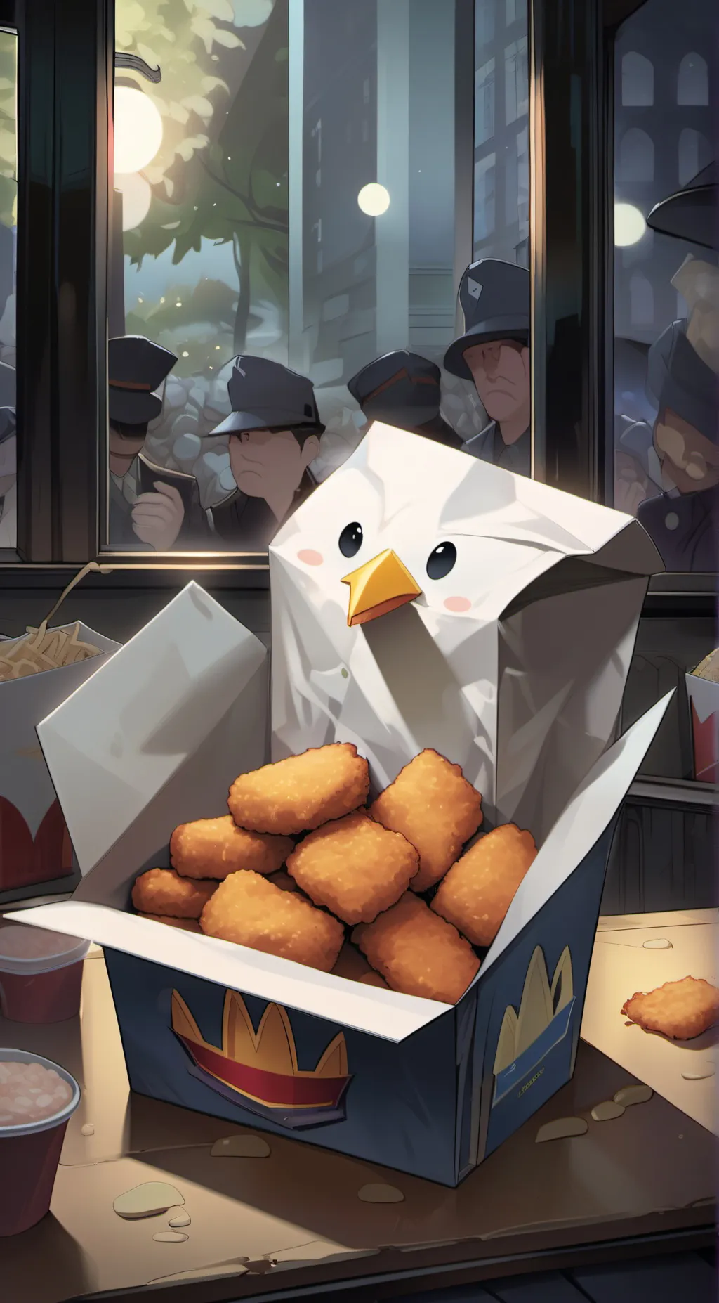 ai character: Chicken nugget background