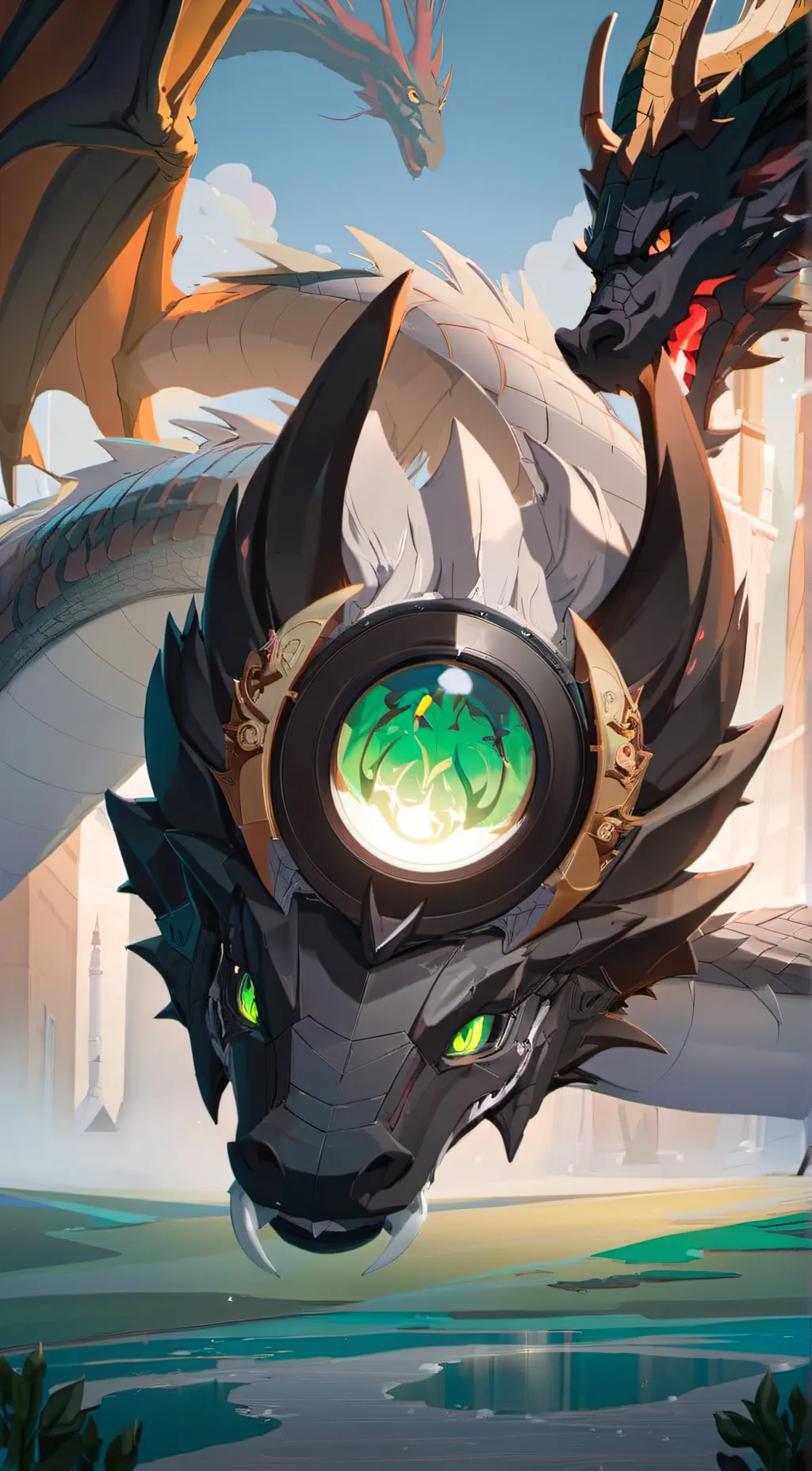 ai character: Emerald background