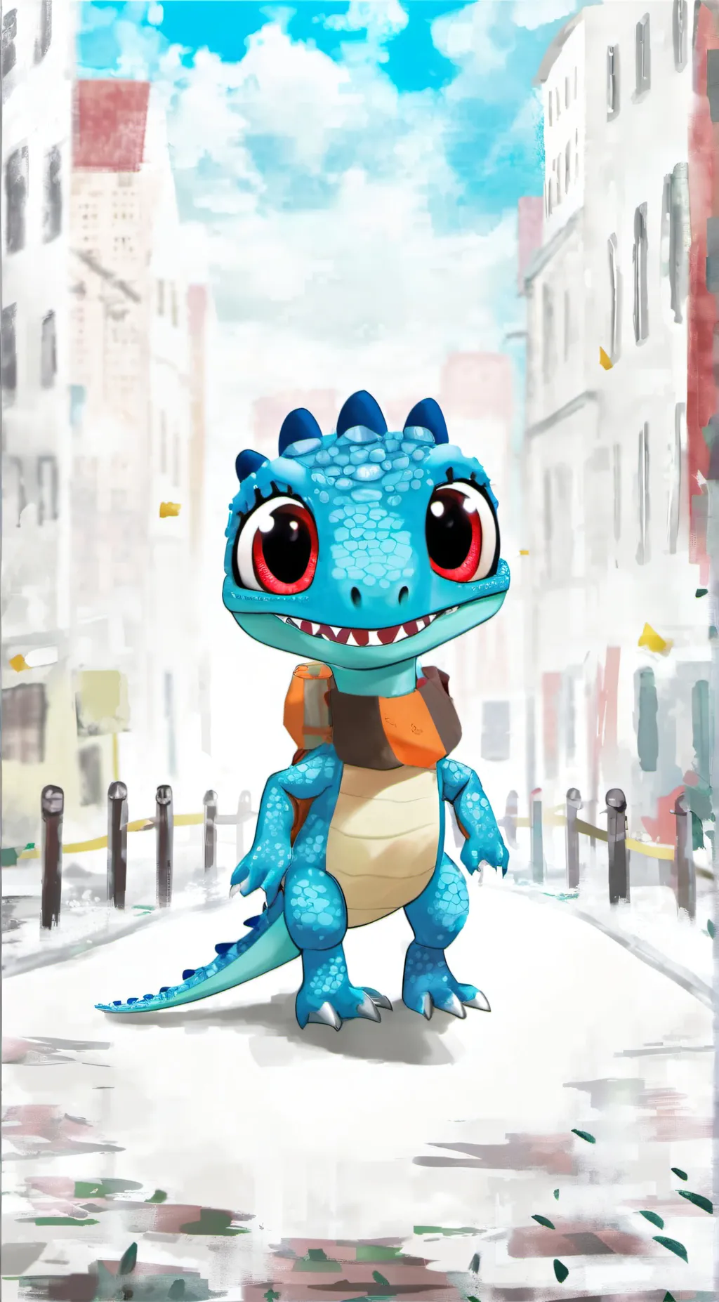 ai character: baby cyan background