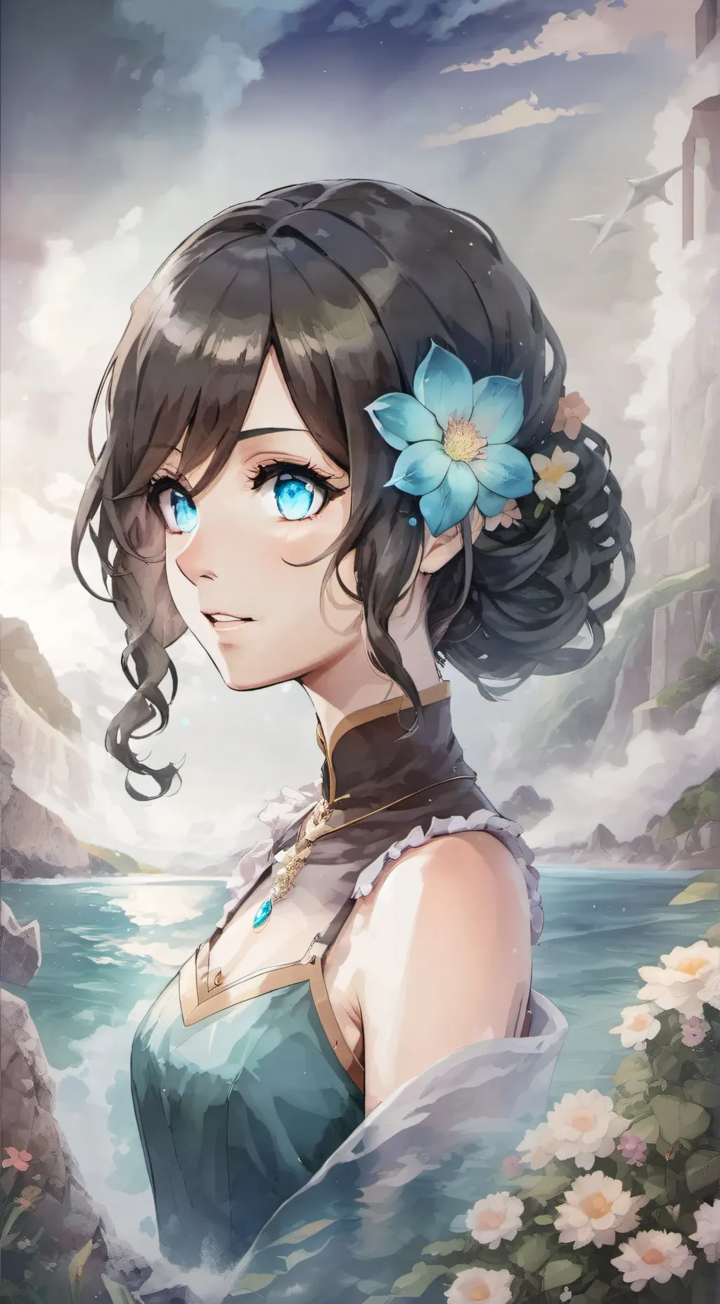 ai character: Ocean background
