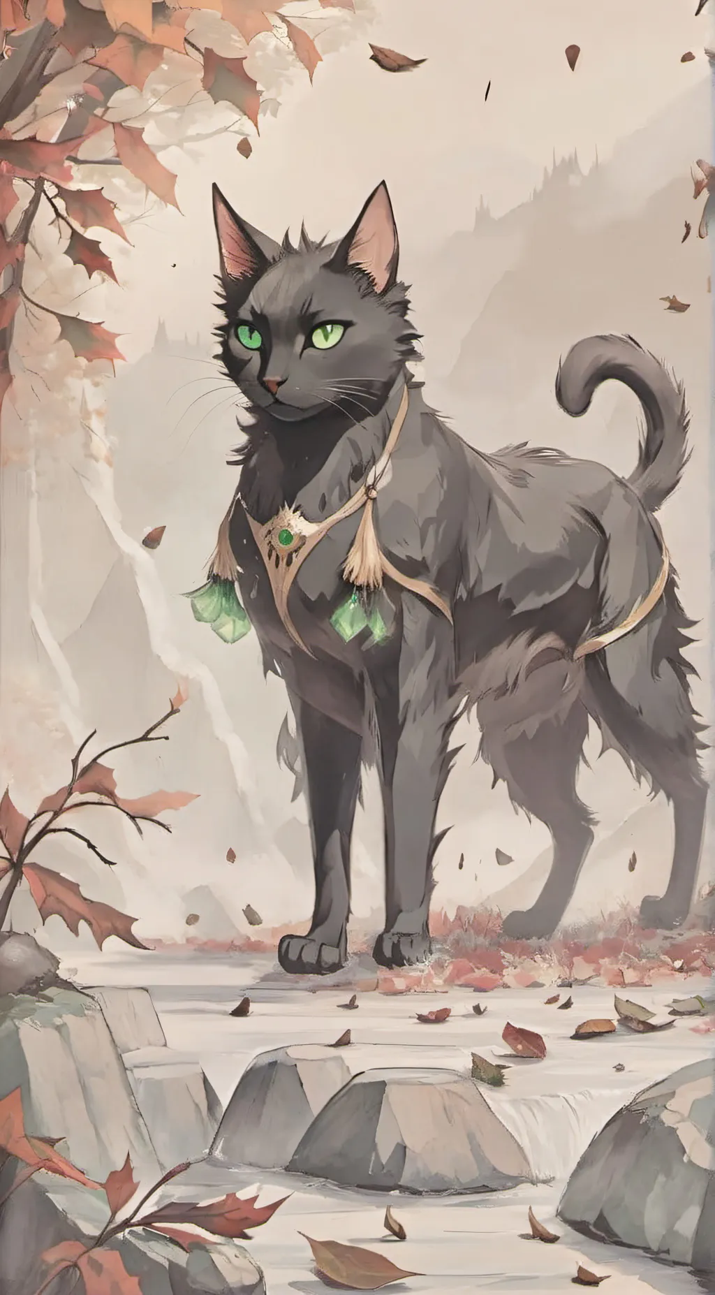 ai character: Holly leaf background