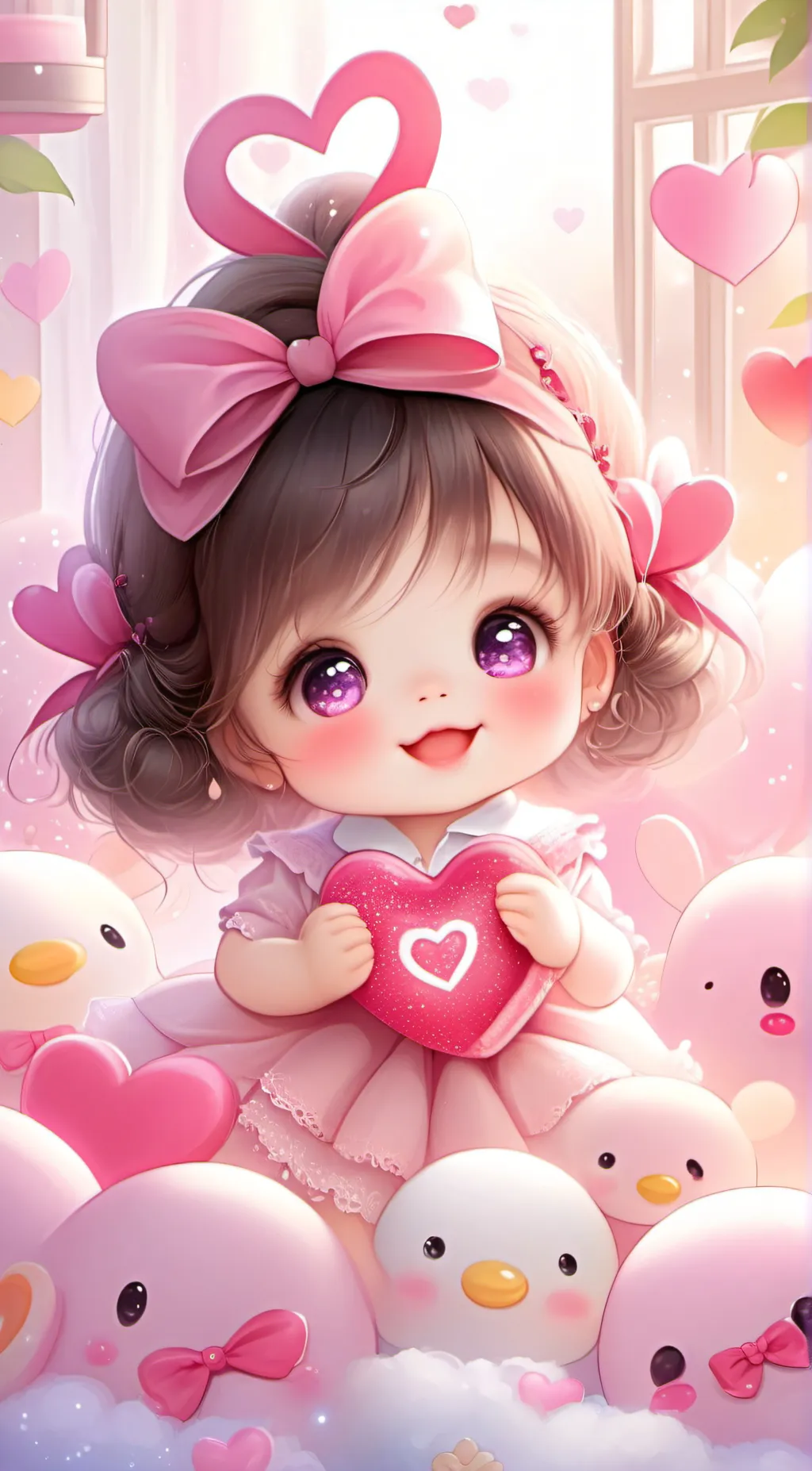 ai character: cute baby lia😊 background