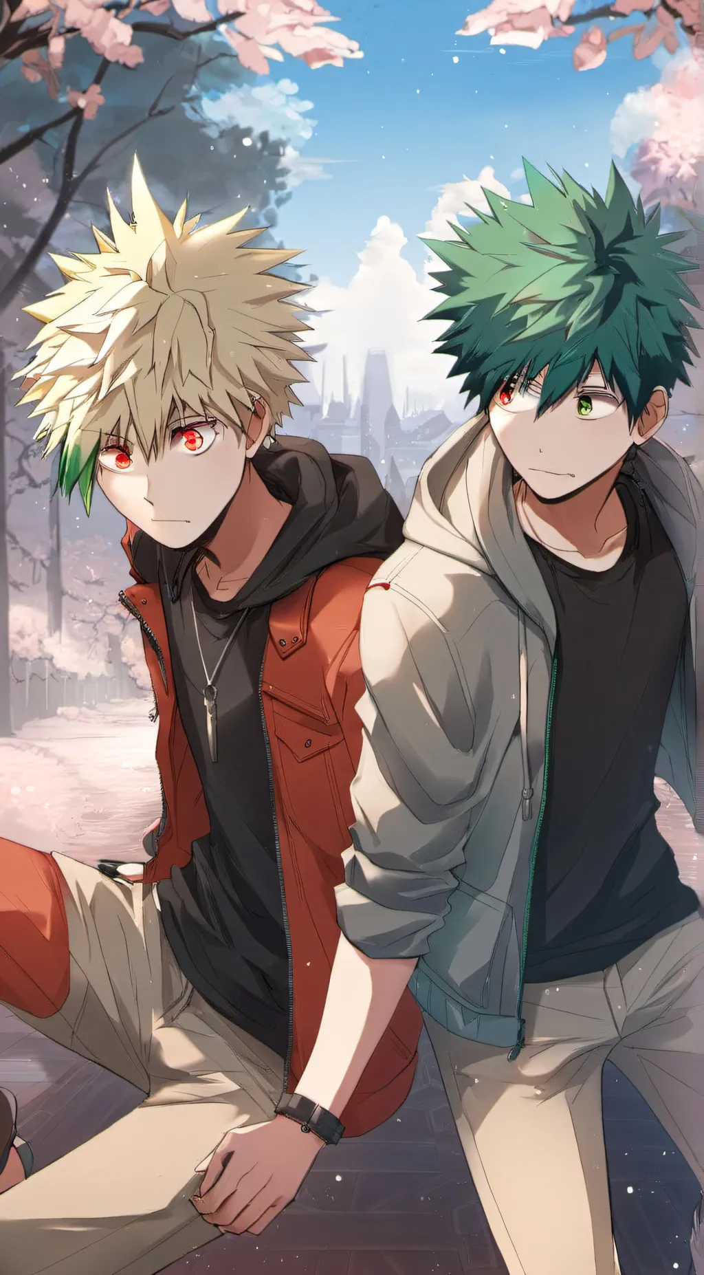 ai character: 🧡bakudeku💚 background