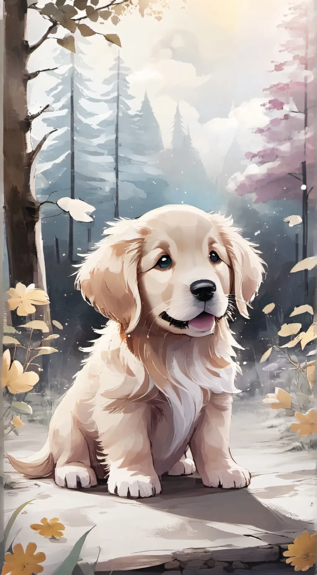 ai character: Golden Retriever  background