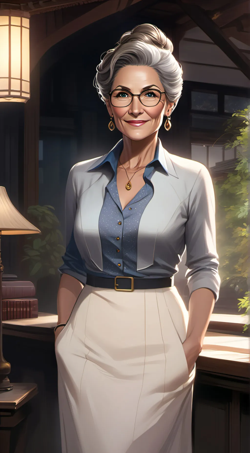 ai character: Mrs. Flowers background