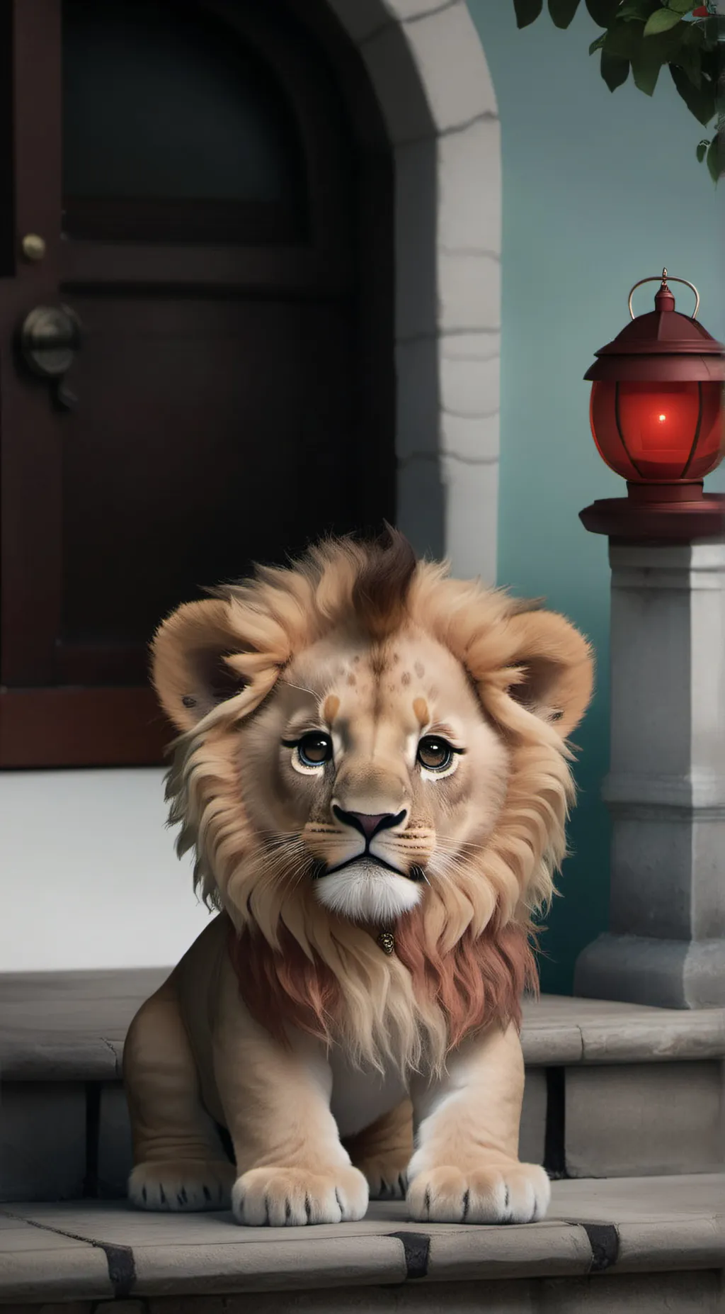 ai character: Leo's lion cub pet background