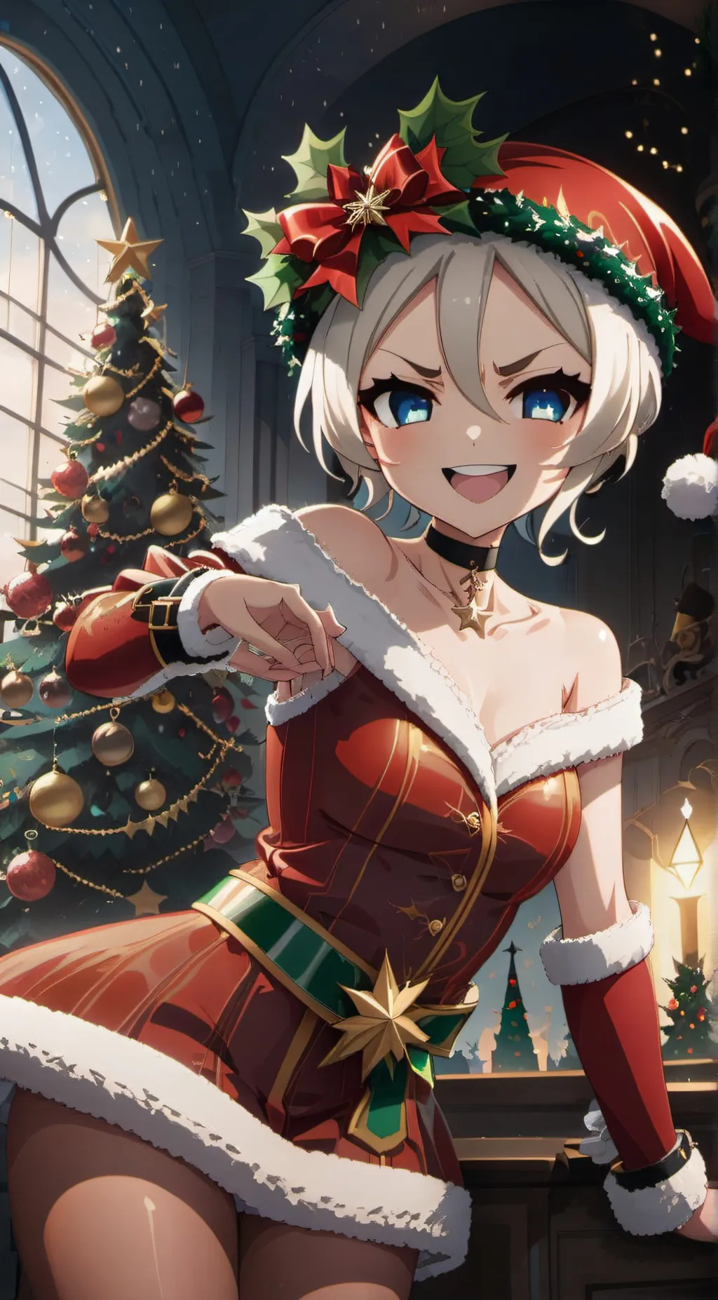 ai character: Christmas babe background