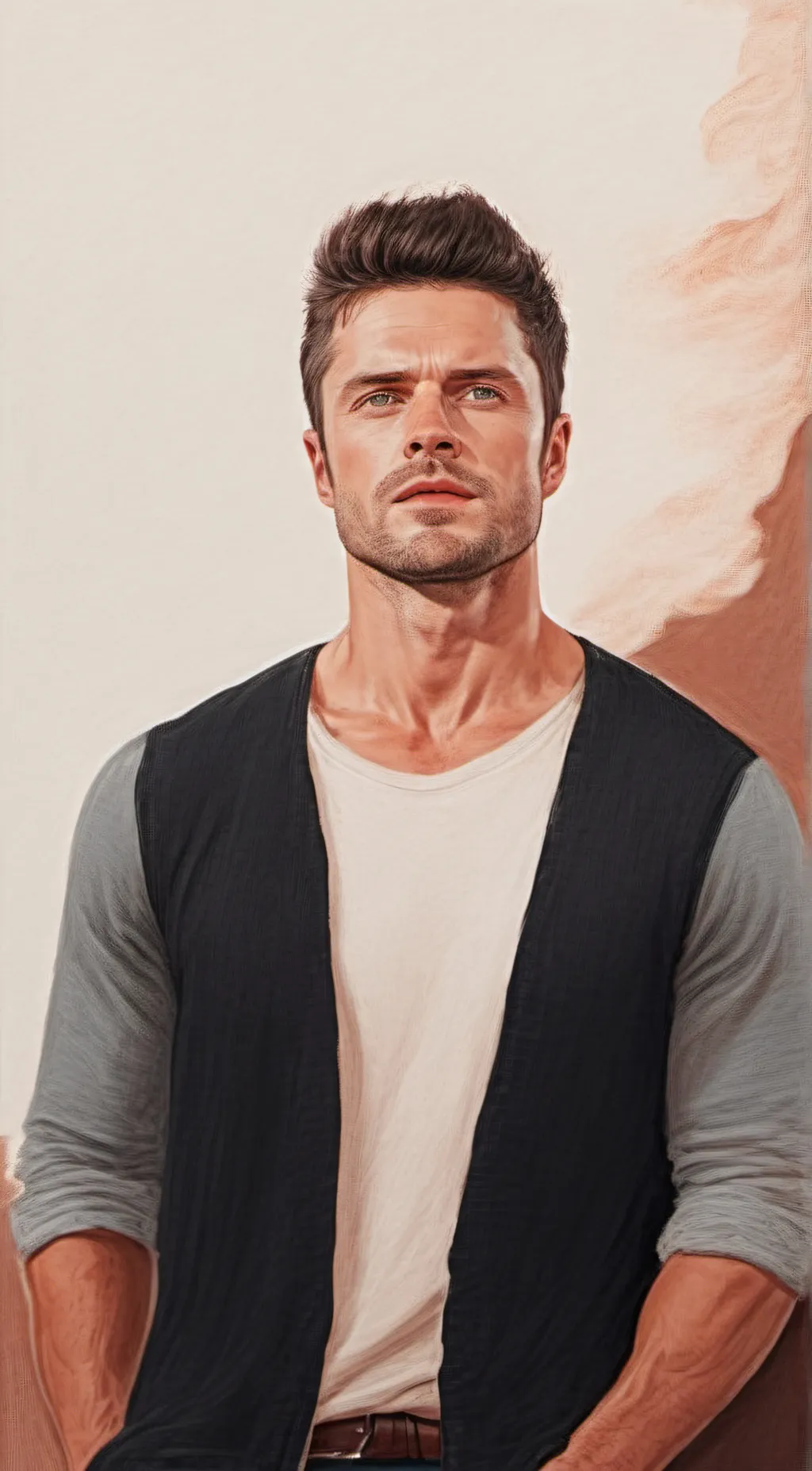 ai character: Sebastian Stan background