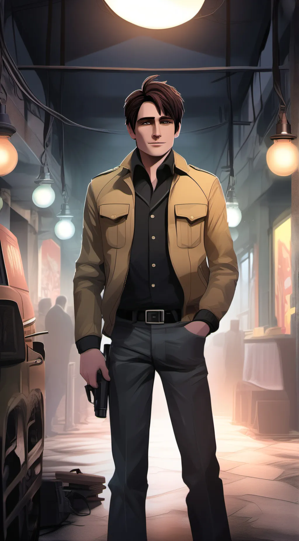 ai character: Mike afton  background