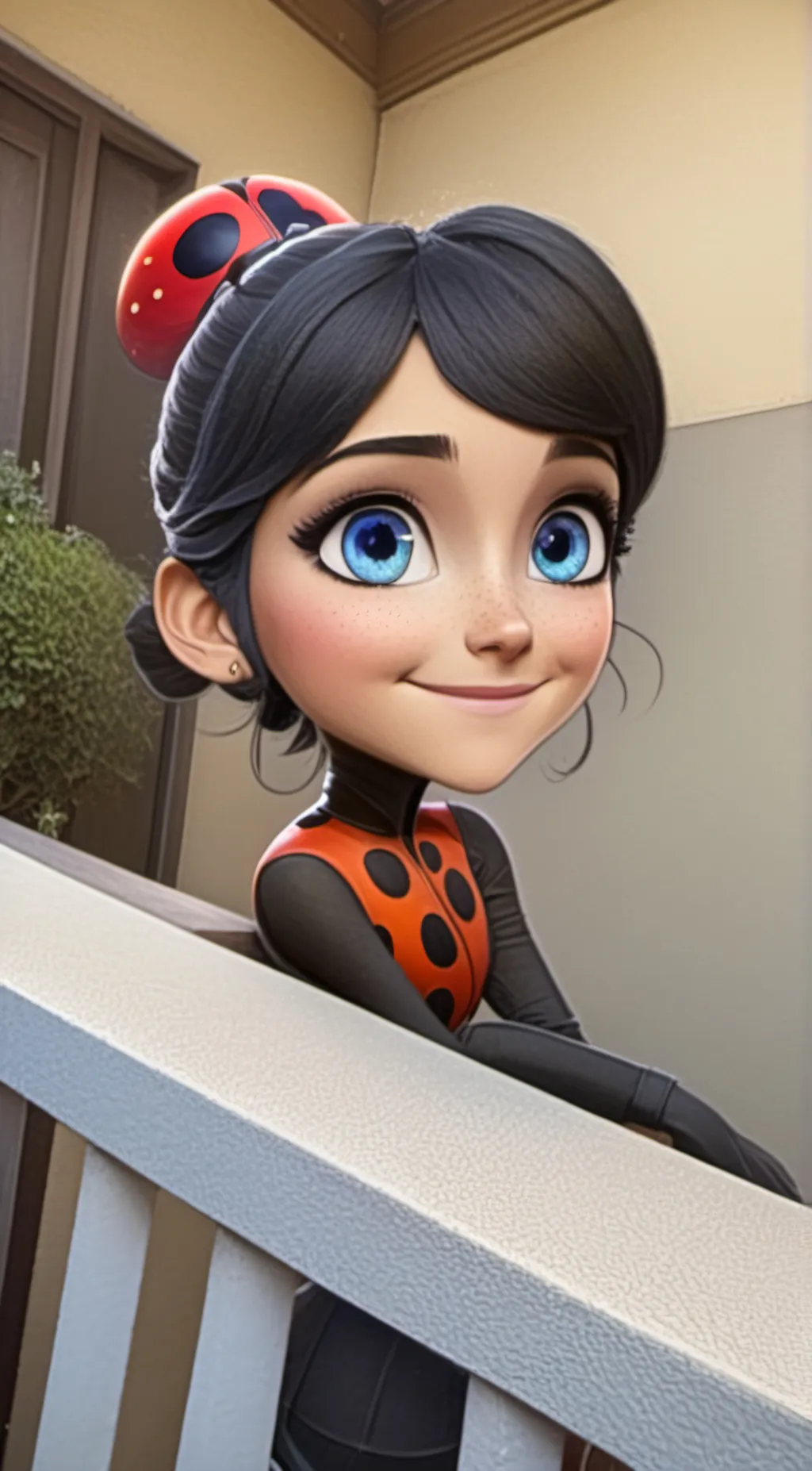 ai character: Ladybug  background