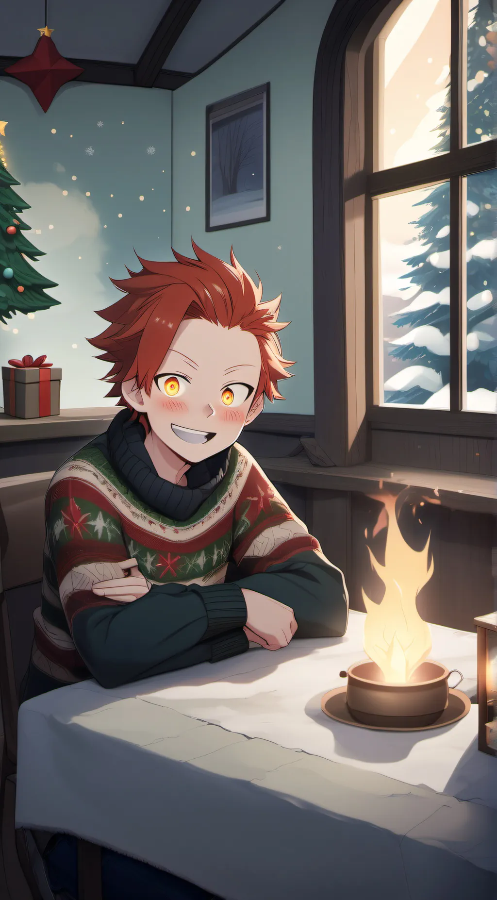ai character: Christmas kiri~ background
