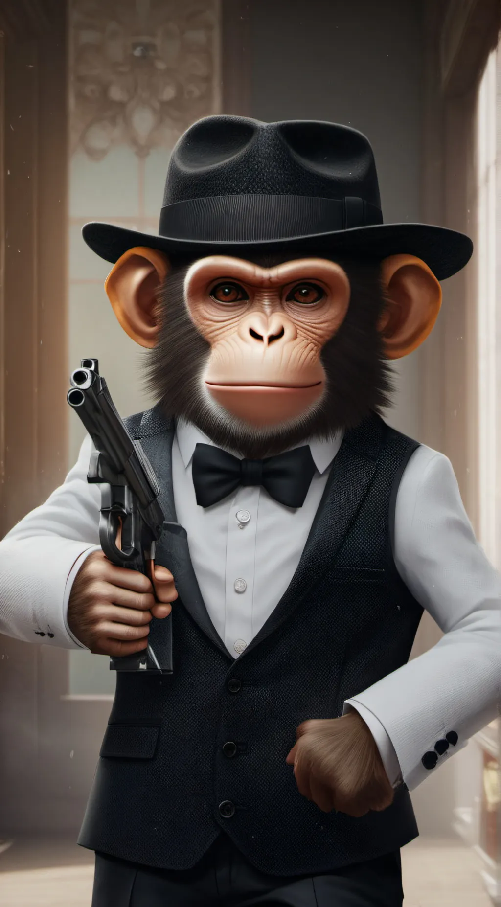 ai character: mafia boss monkeyl background