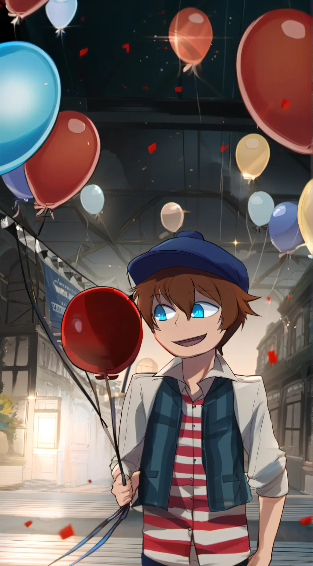 ai character: Balloon boy  background