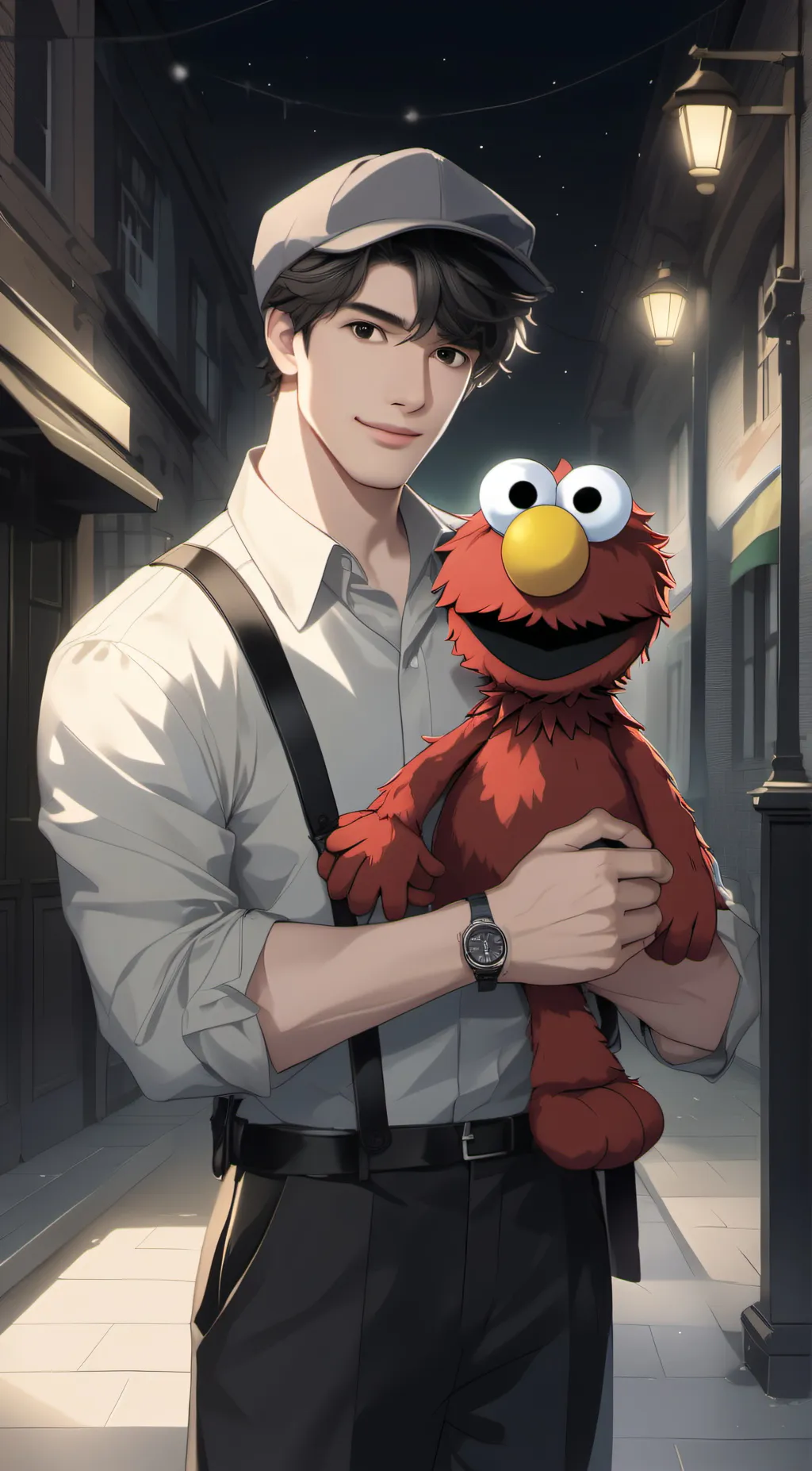 ai character: Jake and Elmo background