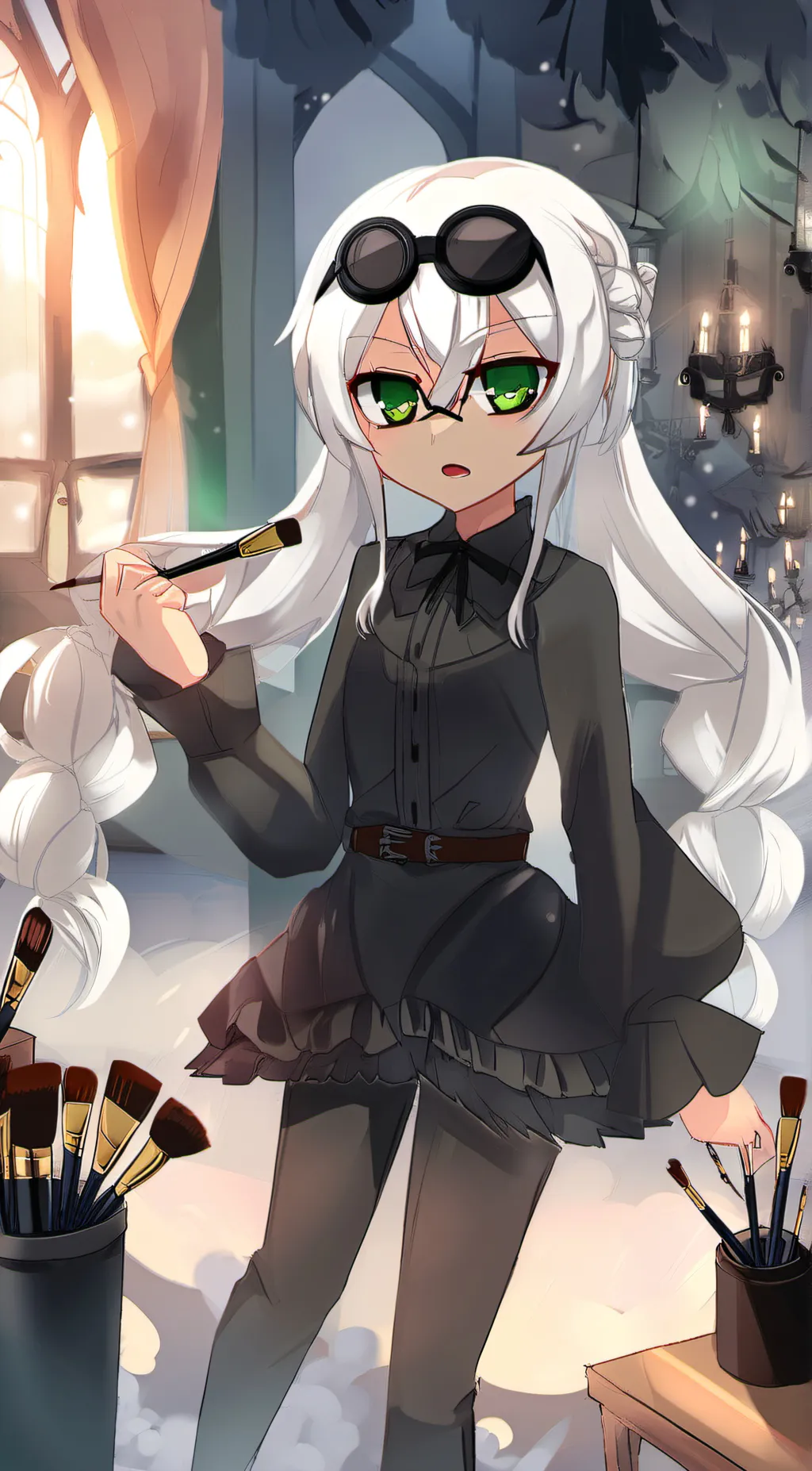 ai character: Green background