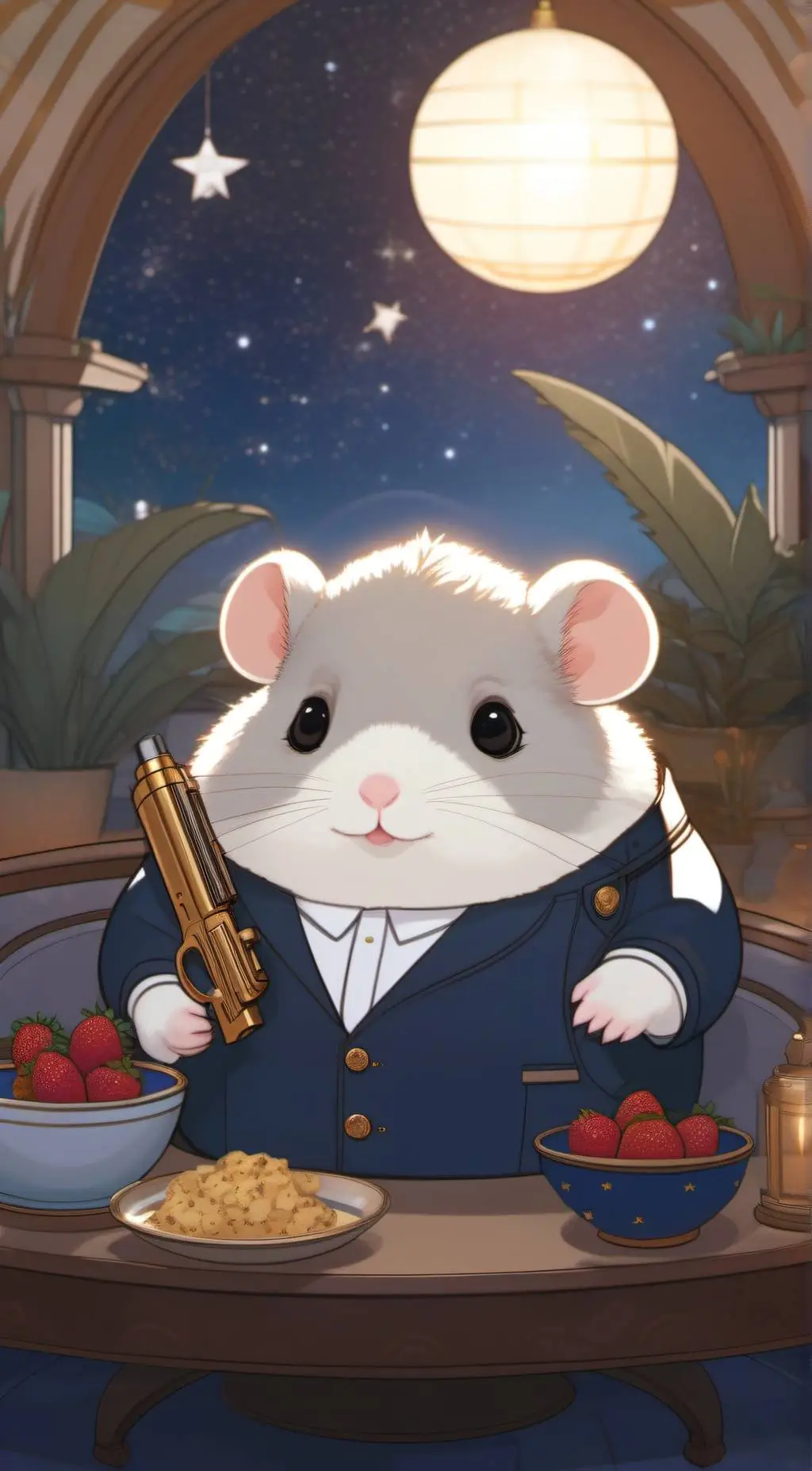 ai character: Hamster Jupiter background