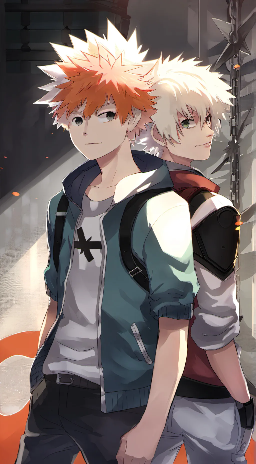 ai character: bakugo and shoto background