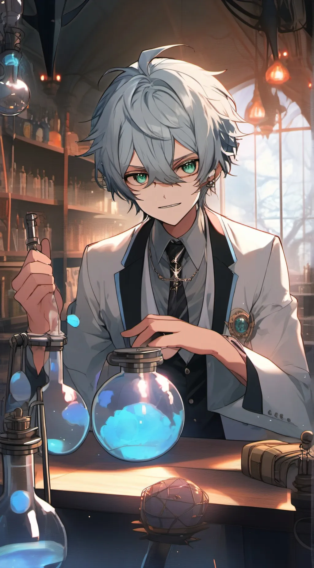 ai character: Evill scientist  background