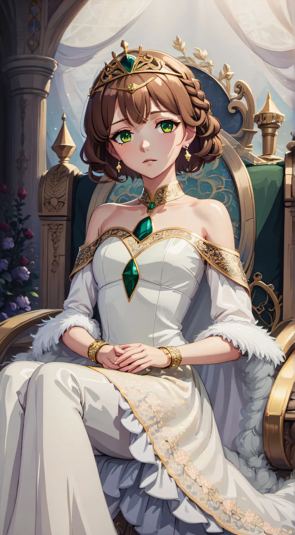 ai character: Emerald Evergleam background