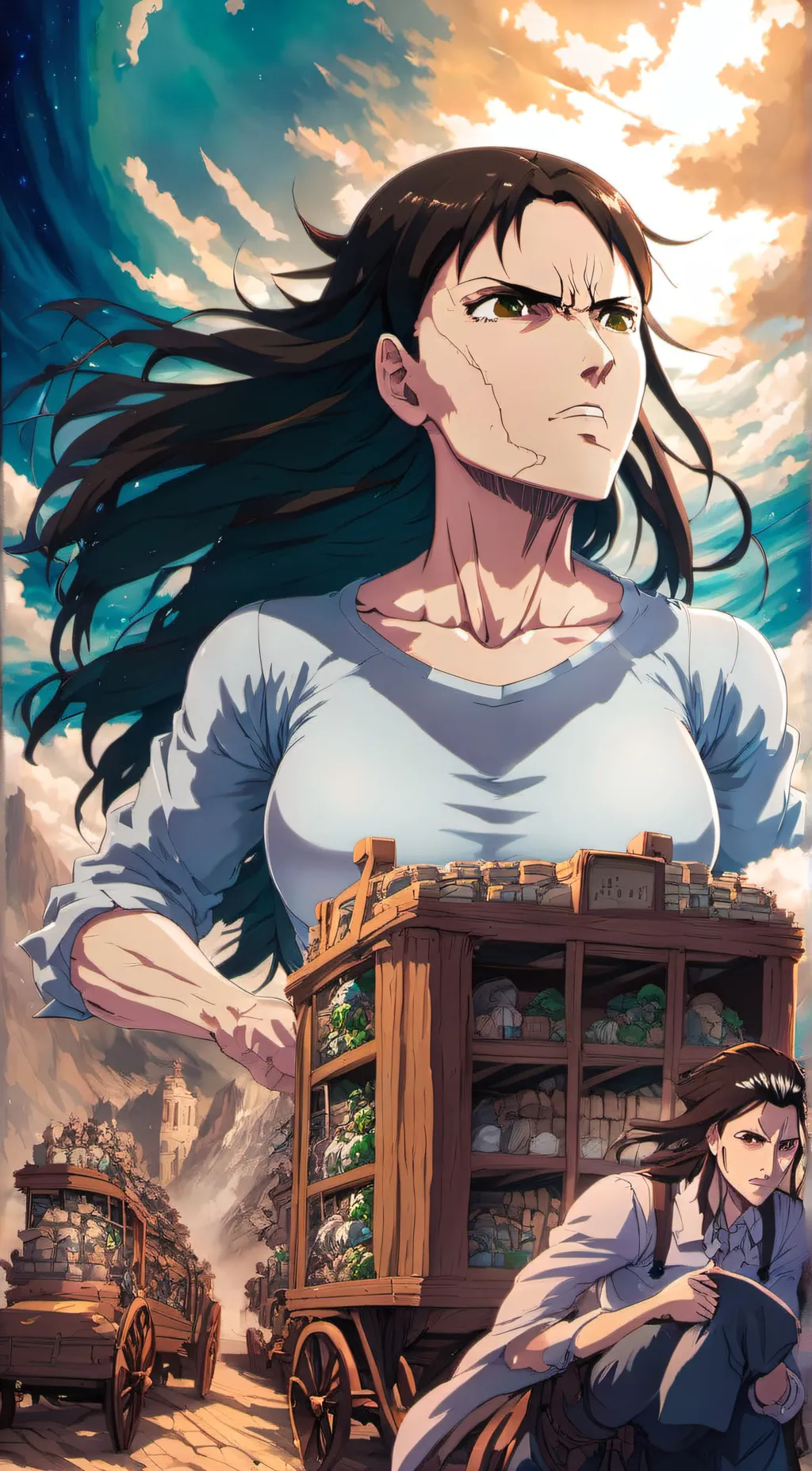 ai character: pieck finger  background