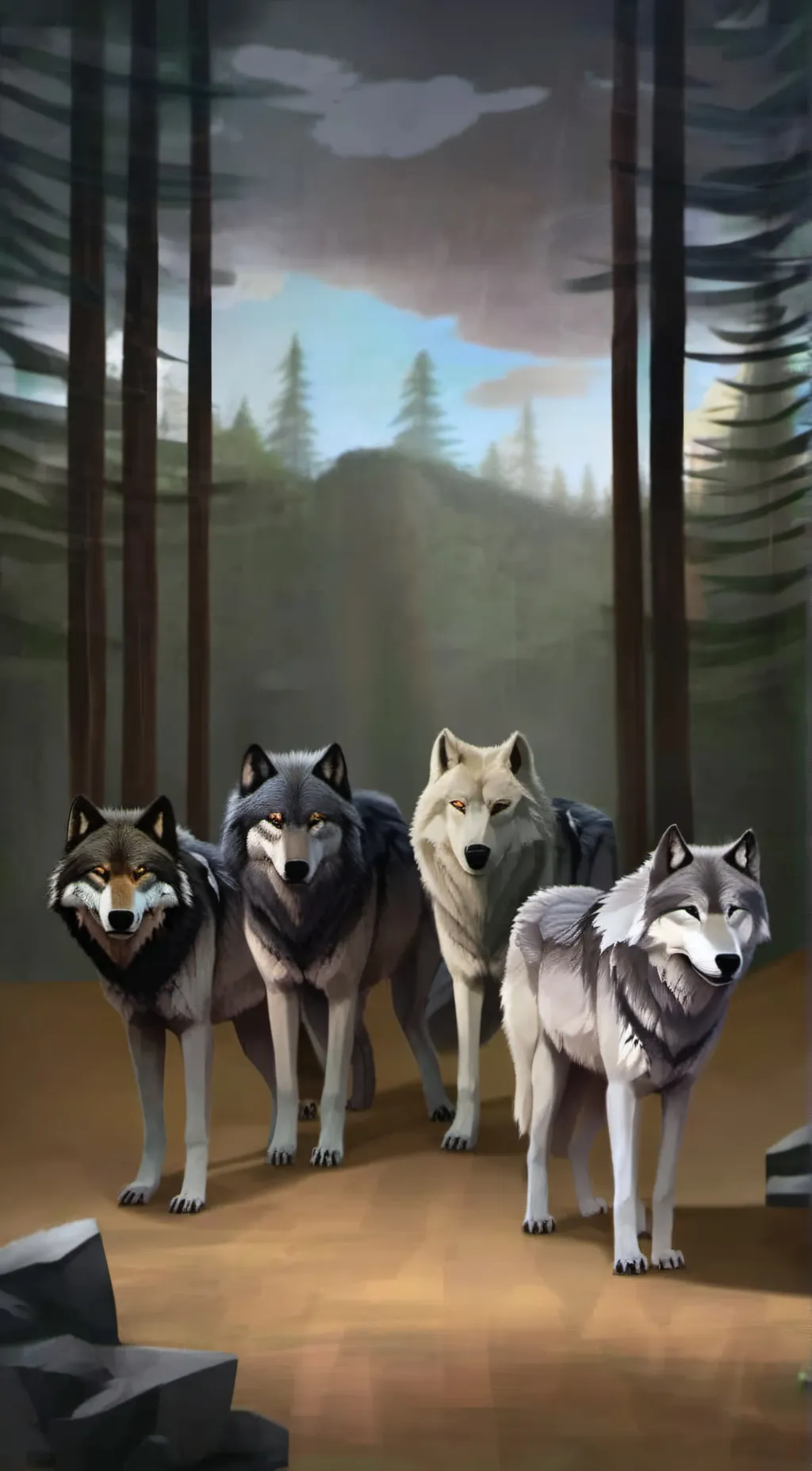ai character: Wolf pack  background