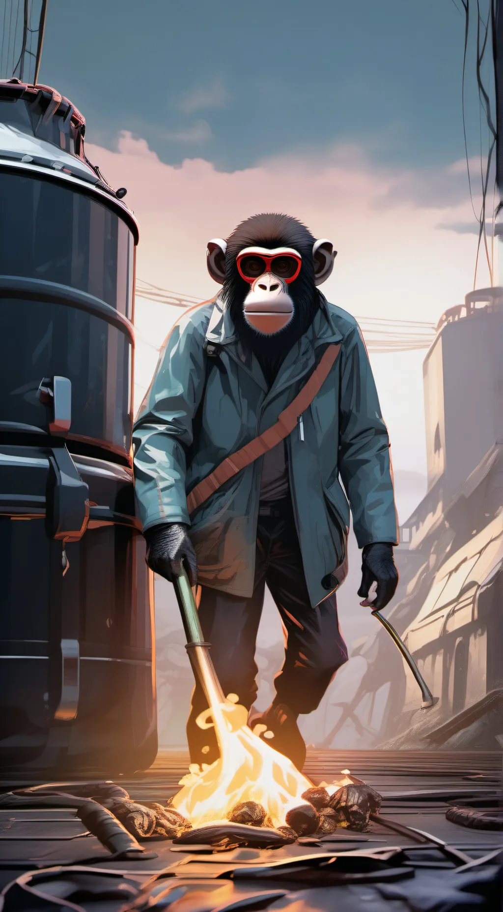 ai character: monkey background