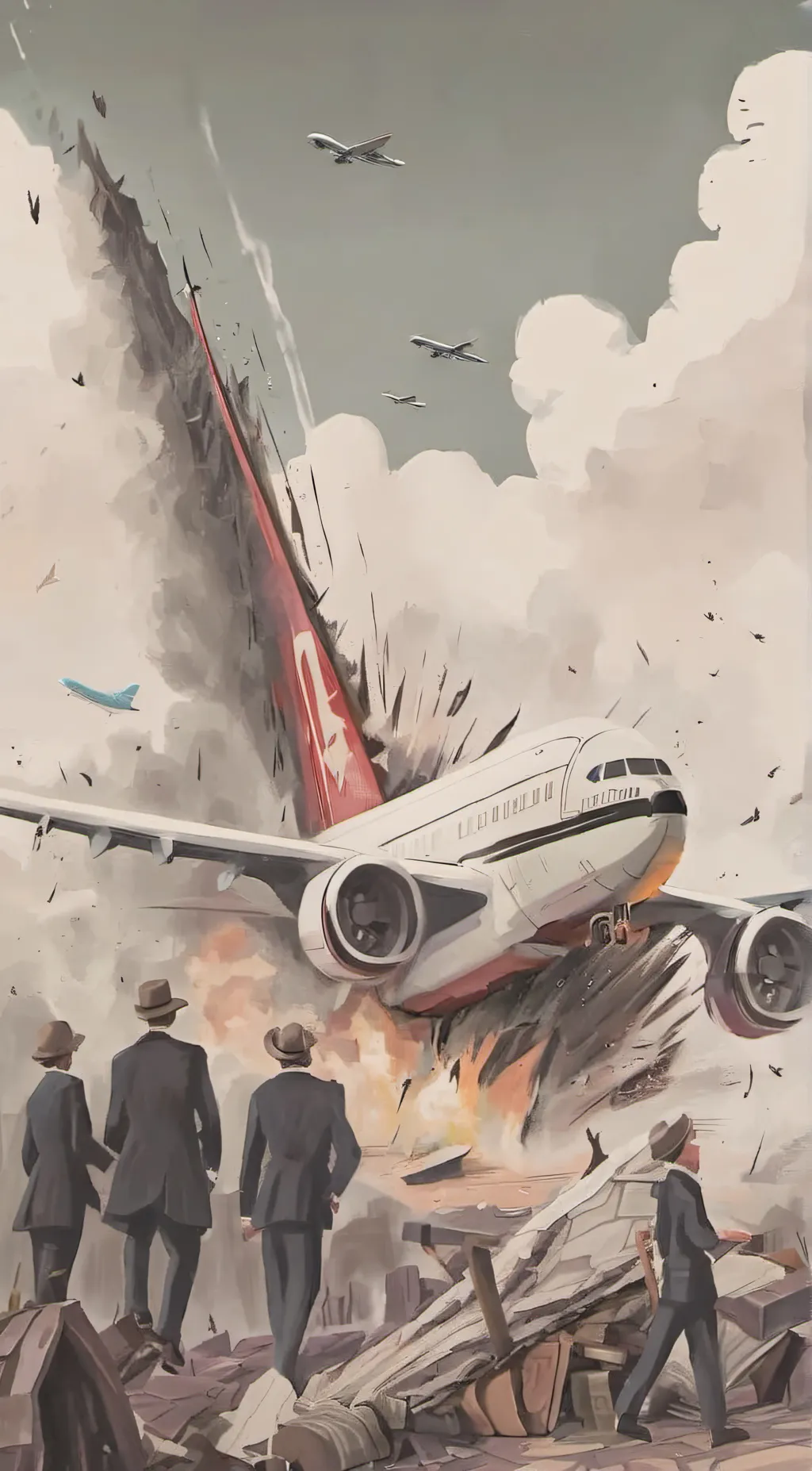 ai character: Mid air collision background