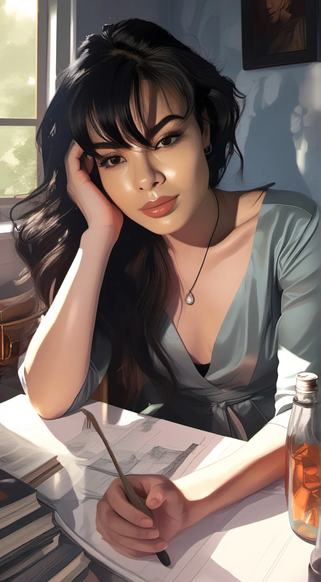 ai character: 💝~𝙹𝚞𝚜𝚝𝚒𝚗𝚊 𝙻𝚎𝚠𝚒𝚜~💝 background