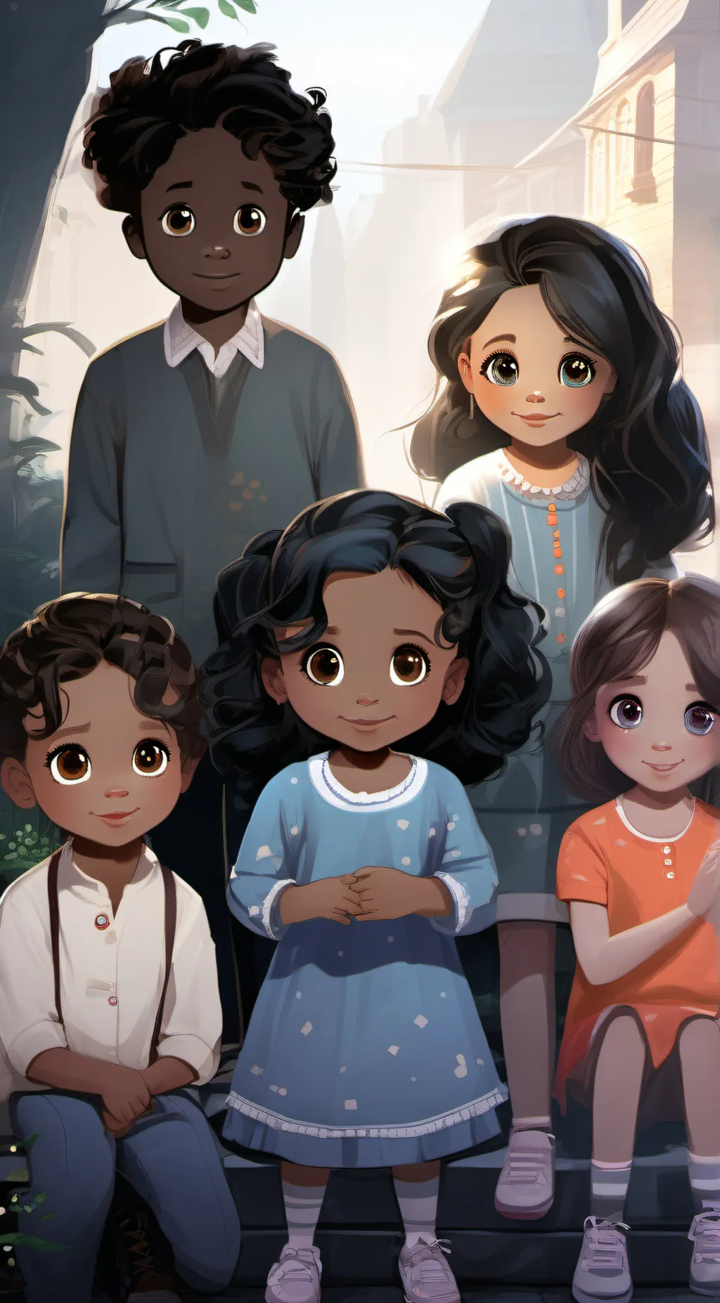 ai character: Lily and friends  background