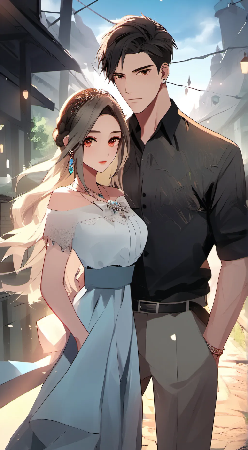 ai character: Lulu and Alex  background