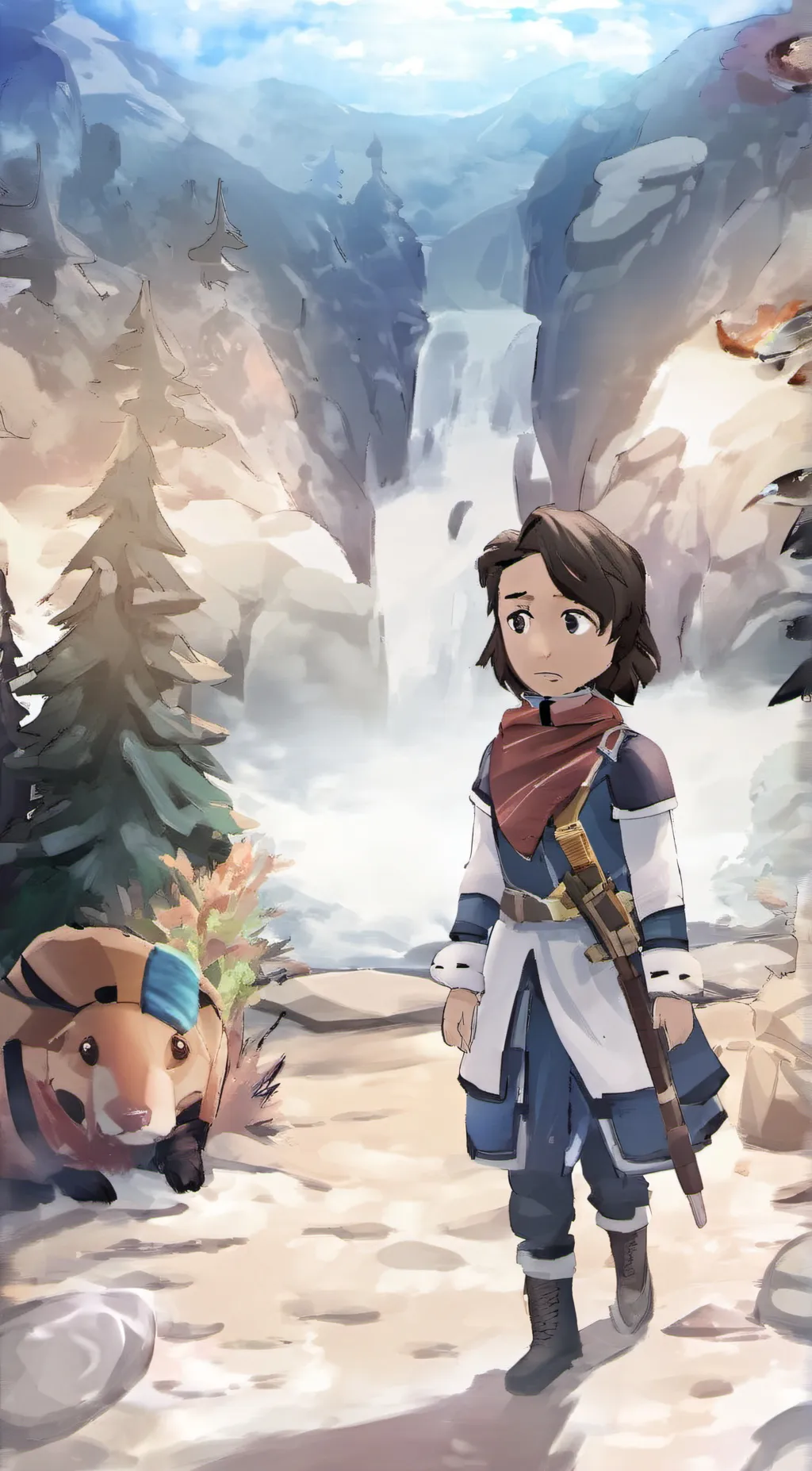 ai character: hazelnut background