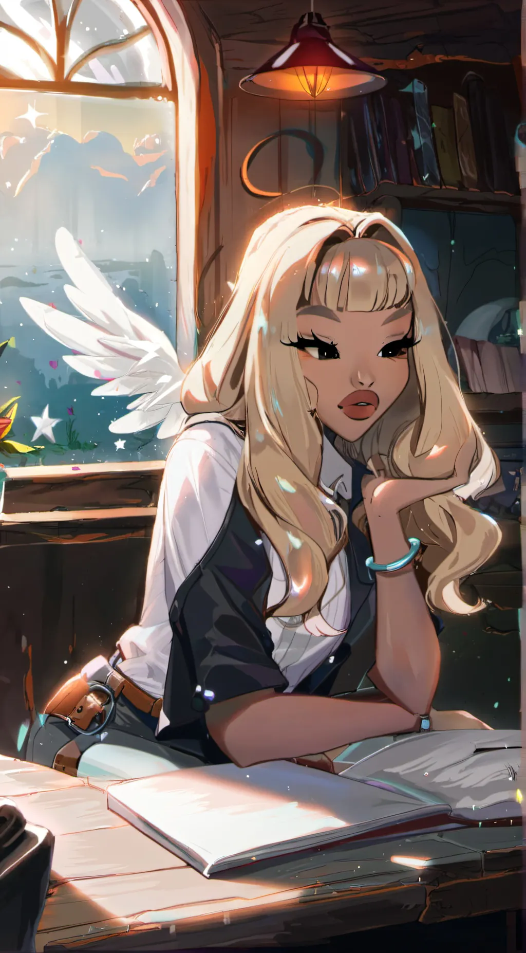 ai character: Angel  background