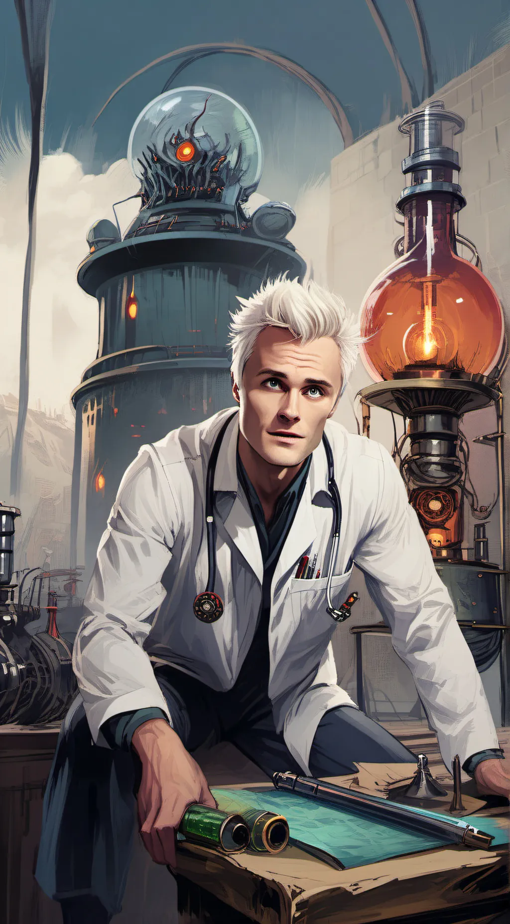 ai character: Dr. Leon Pulsar background