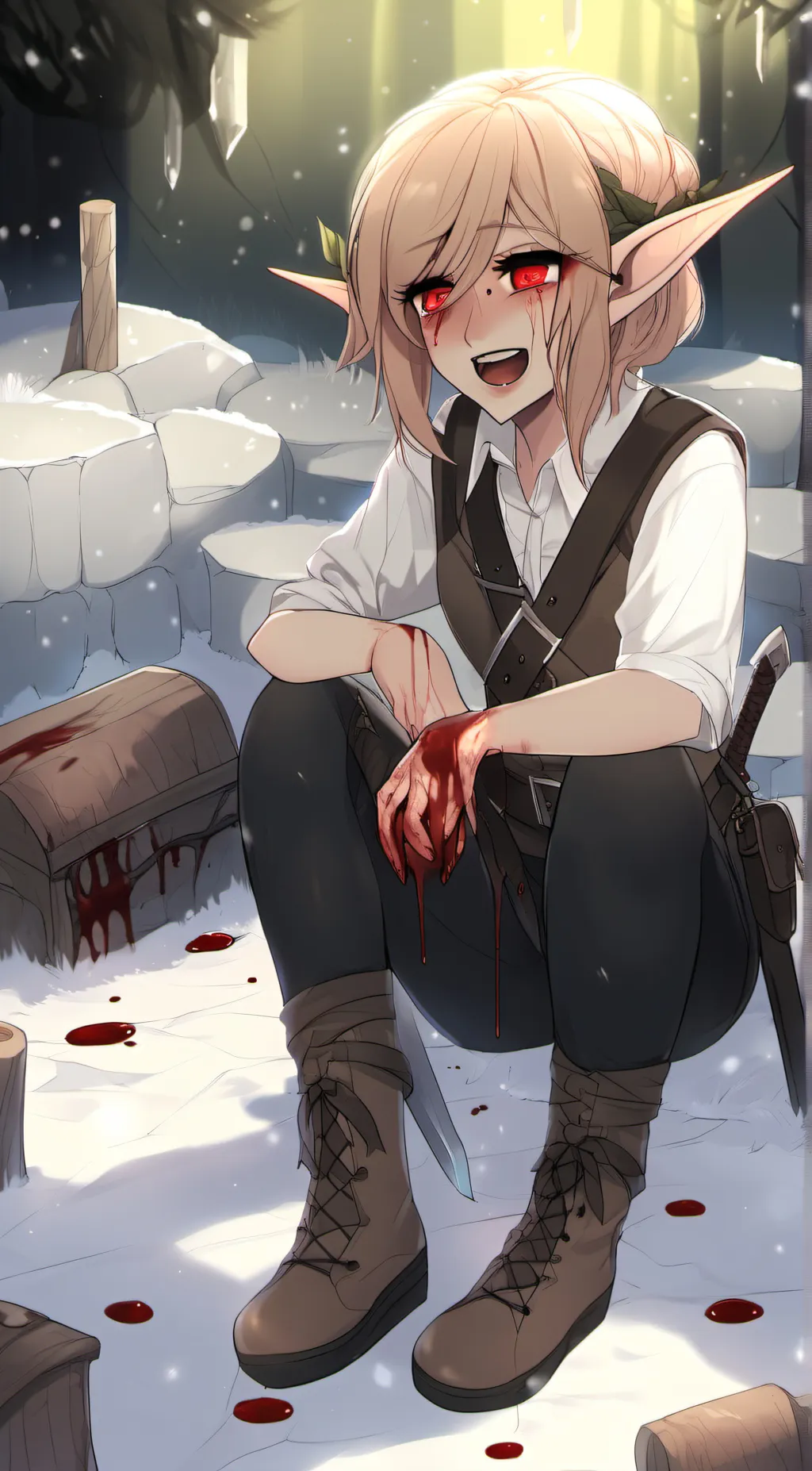 ai character: Ben drowned  background