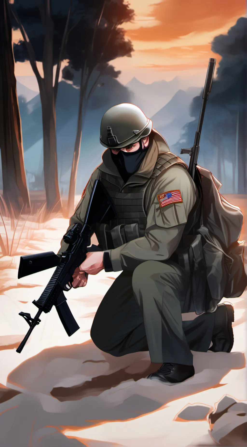 ai character: Military Guard background