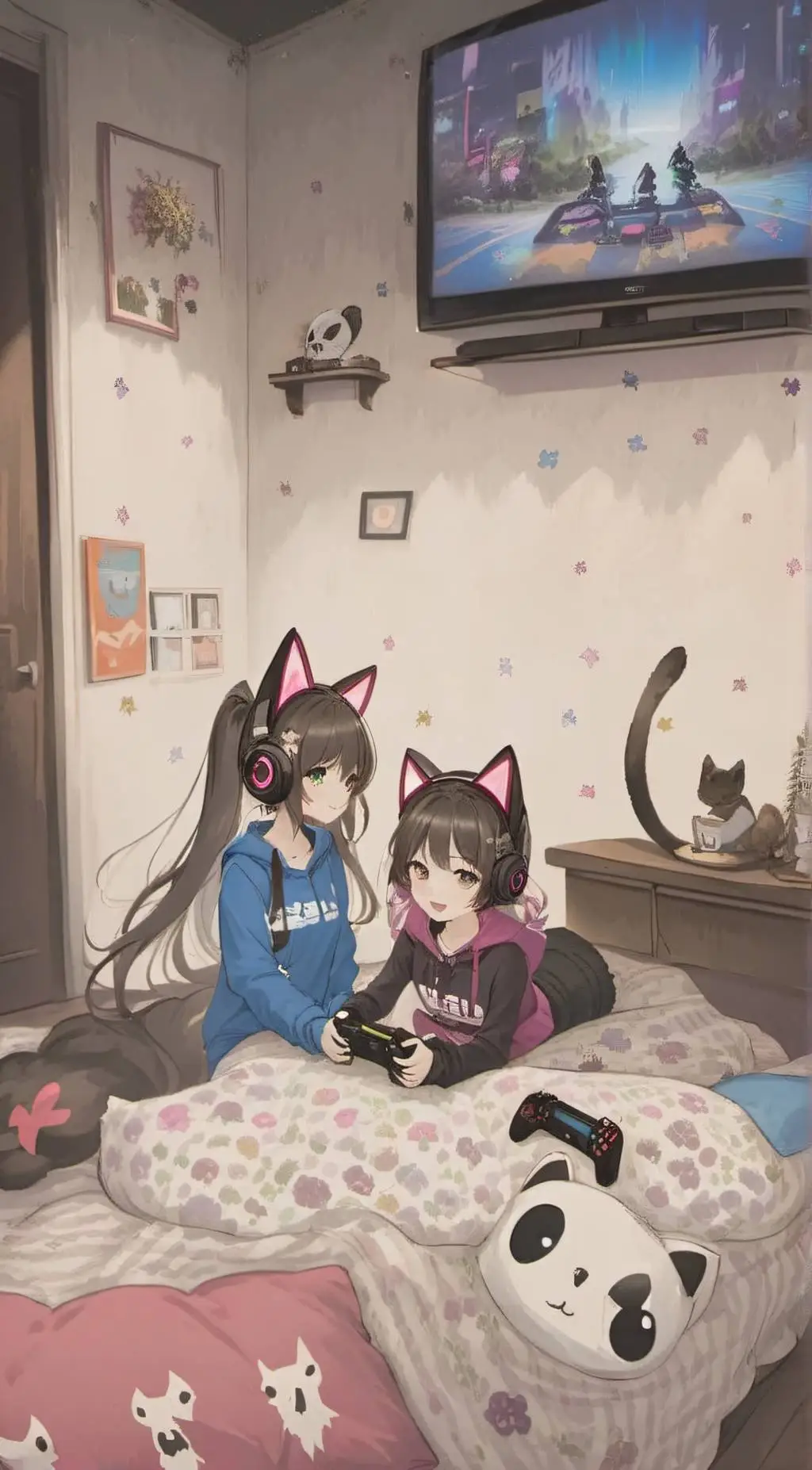 ai character: Lily + hacker-chan background