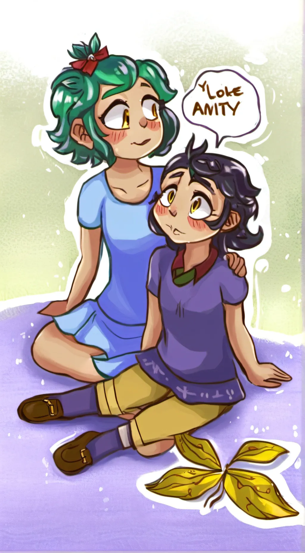 ai character: Luz and amity  background