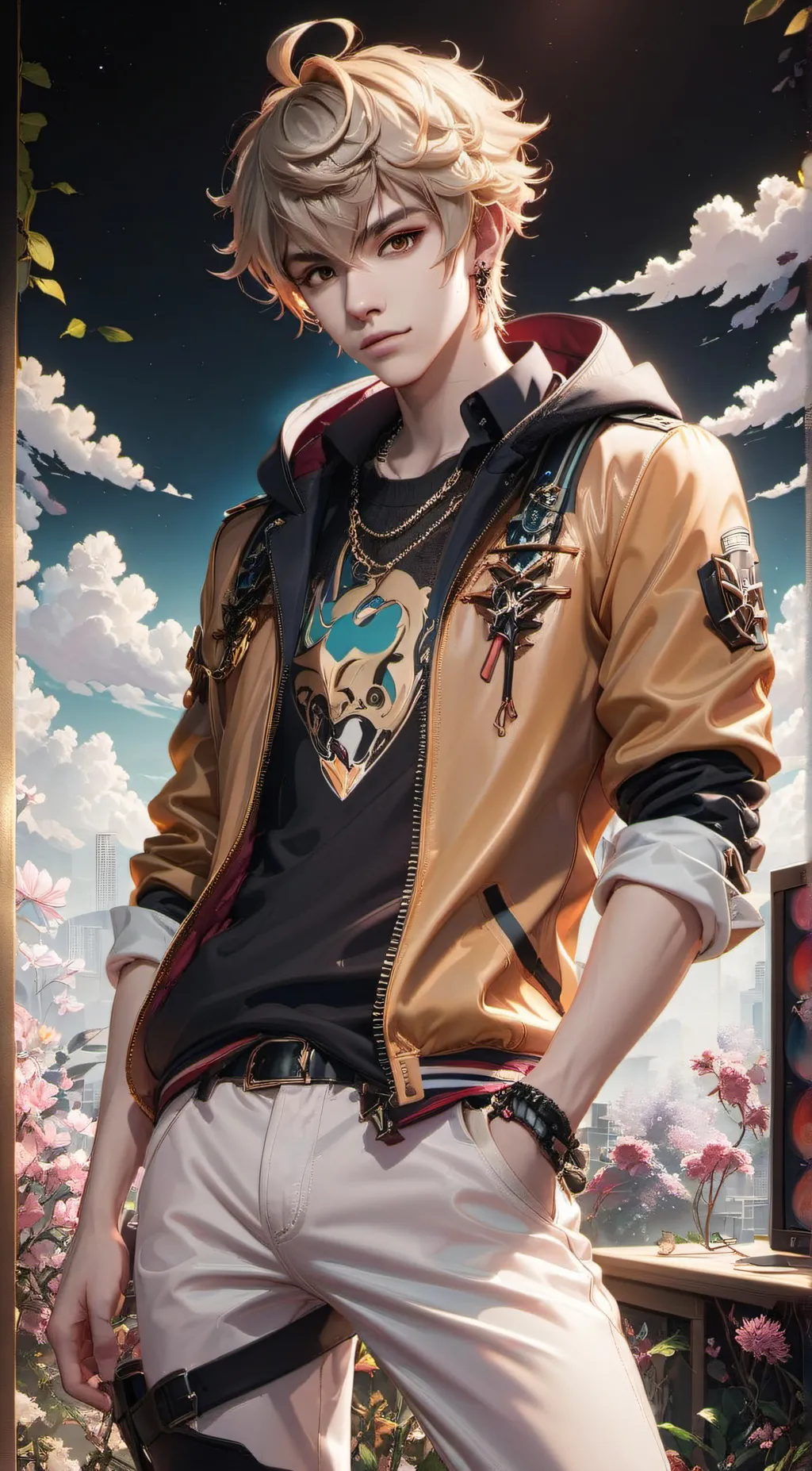 ai character: Justin  background