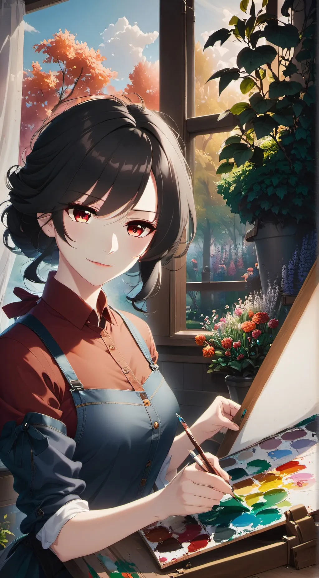 ai character: Violet background