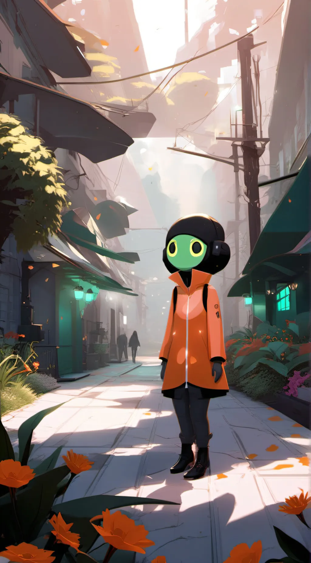 ai character: green background