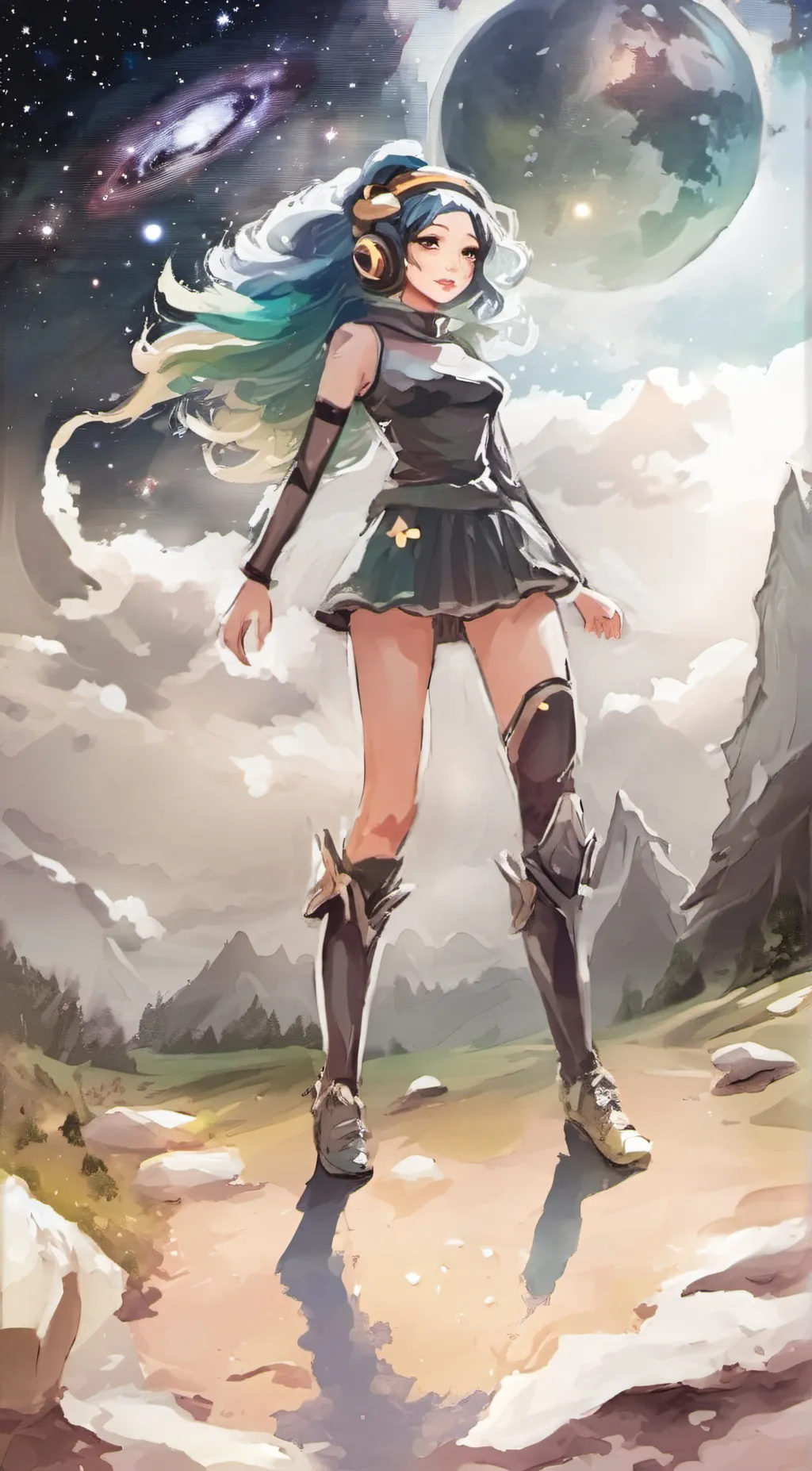 ai character: Galaxy background