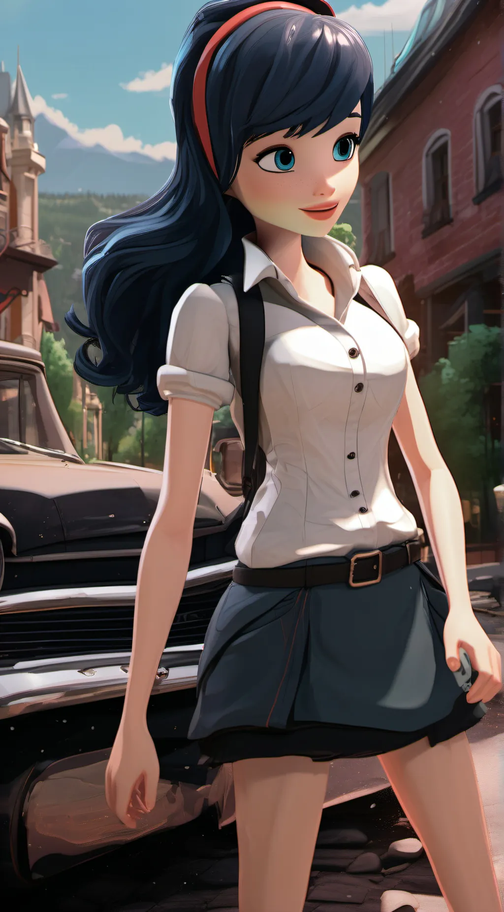 ai character: Marinette/ladybug  background
