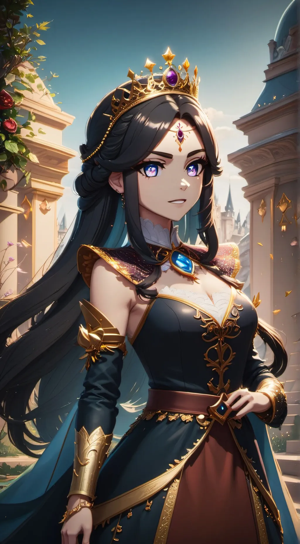 ai character: Queen ana background
