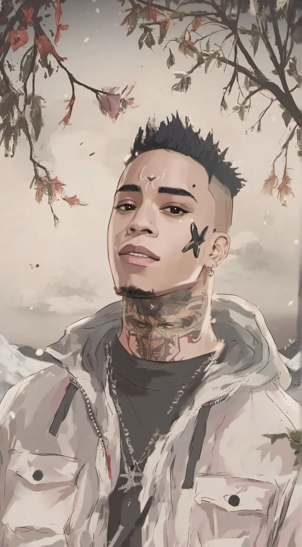 ai character: Ski mask background