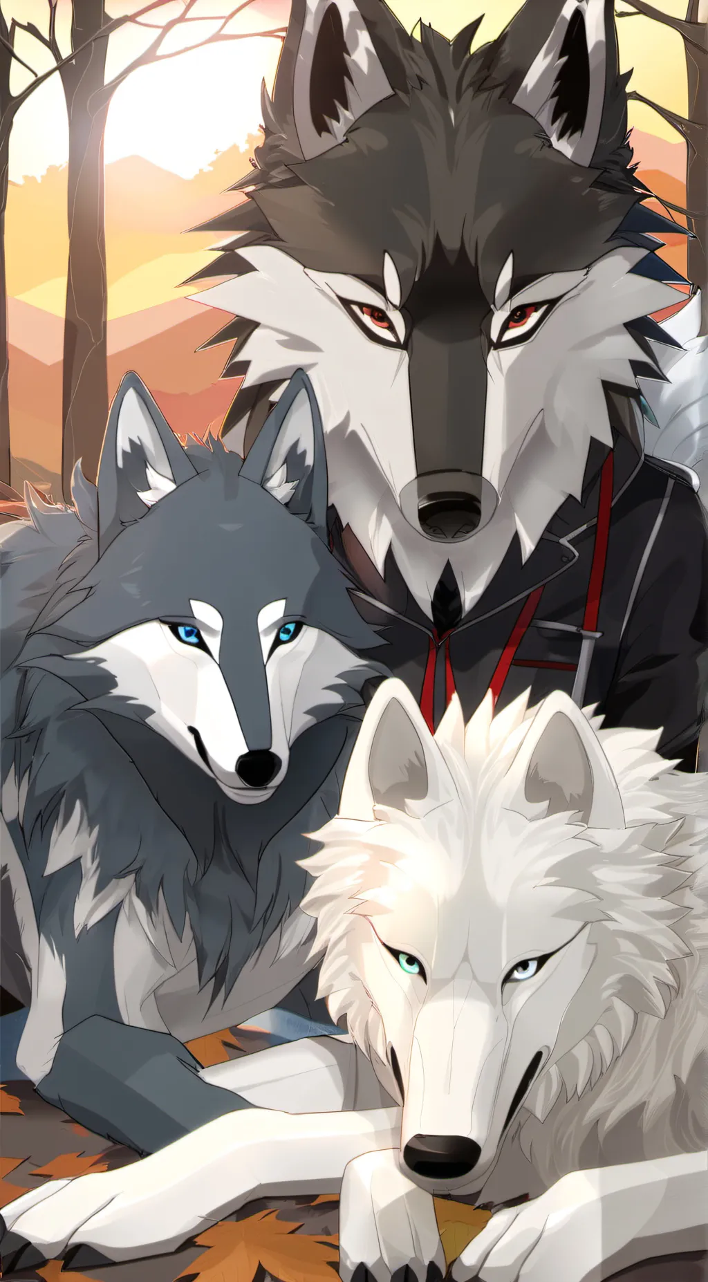 ai character: Flare,grey,snow background