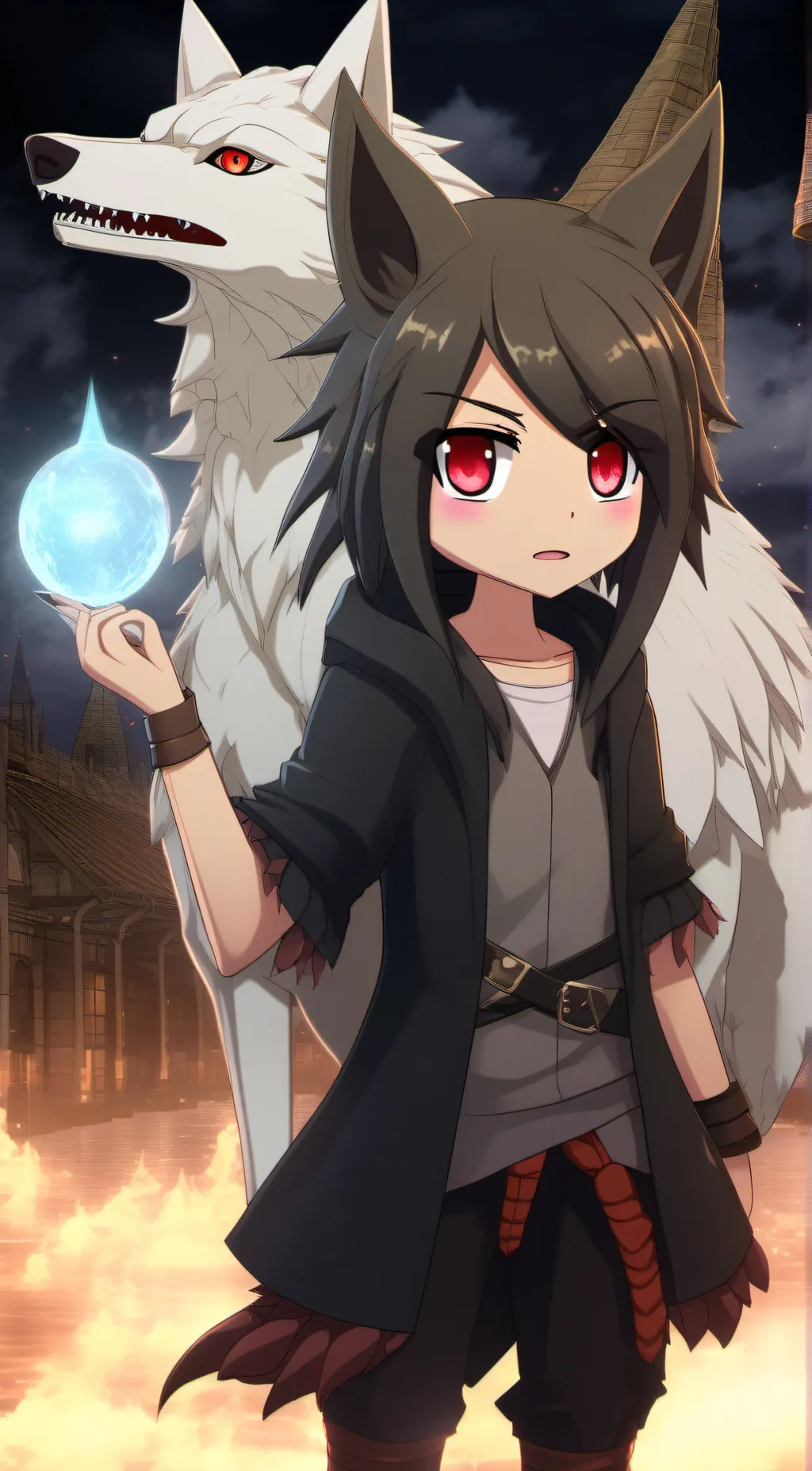 ai character: Dagon wolf yuni background