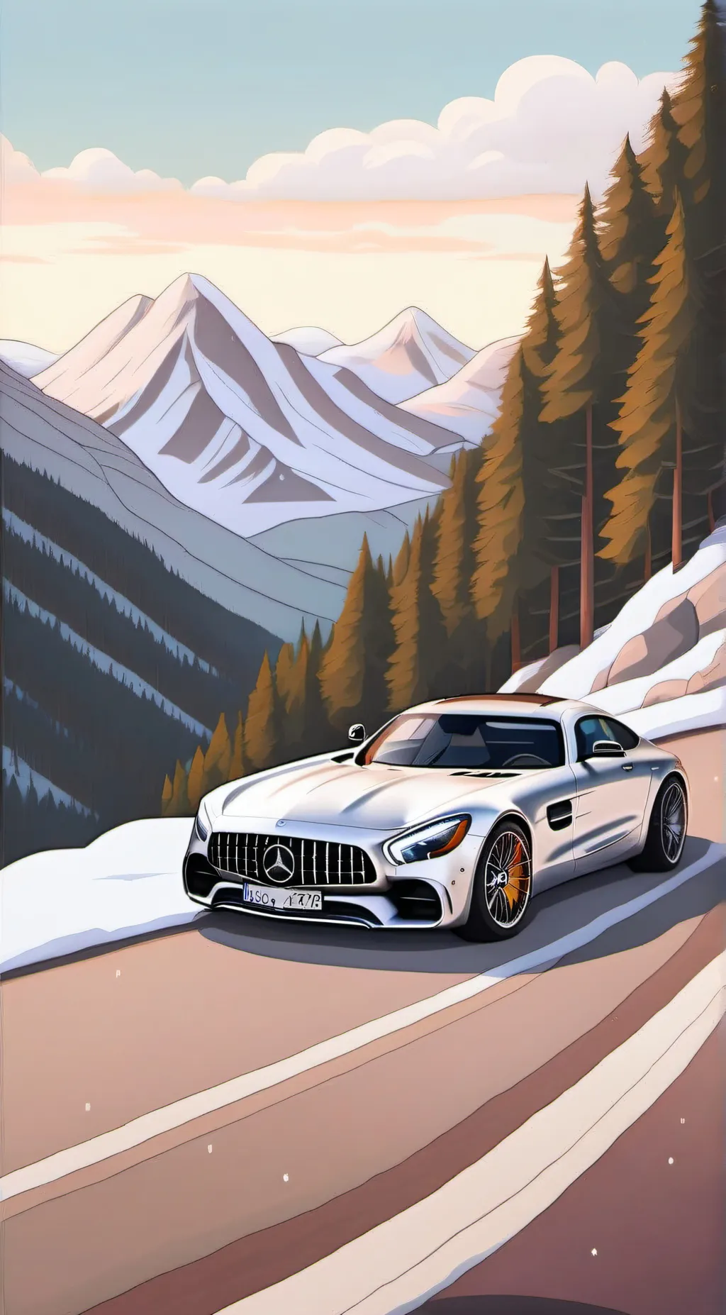 ai character: Mercedes AMG GT background