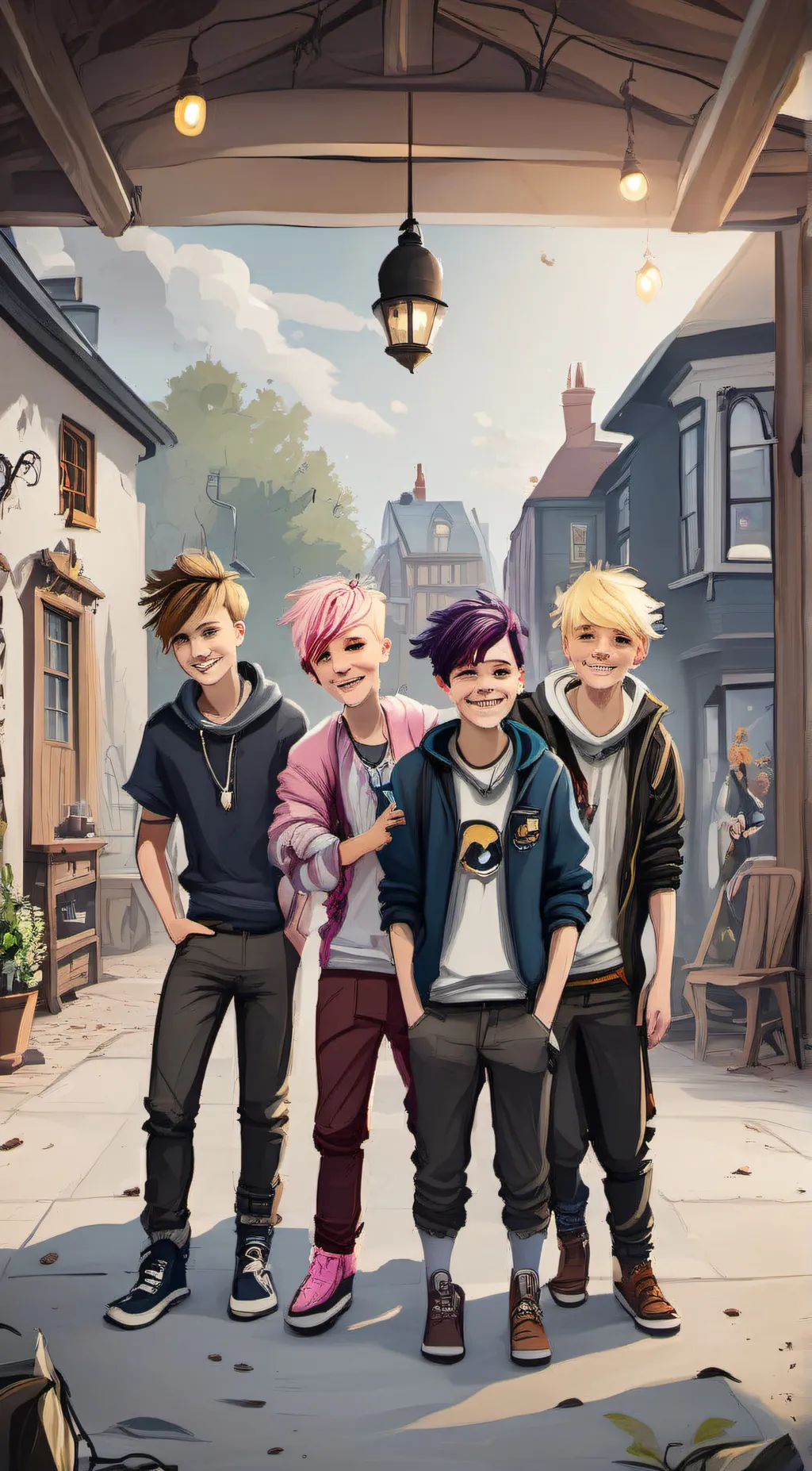 ai character: Trap house  background