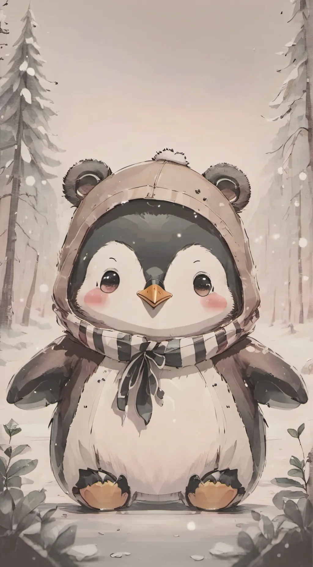 ai character: penny penguin background
