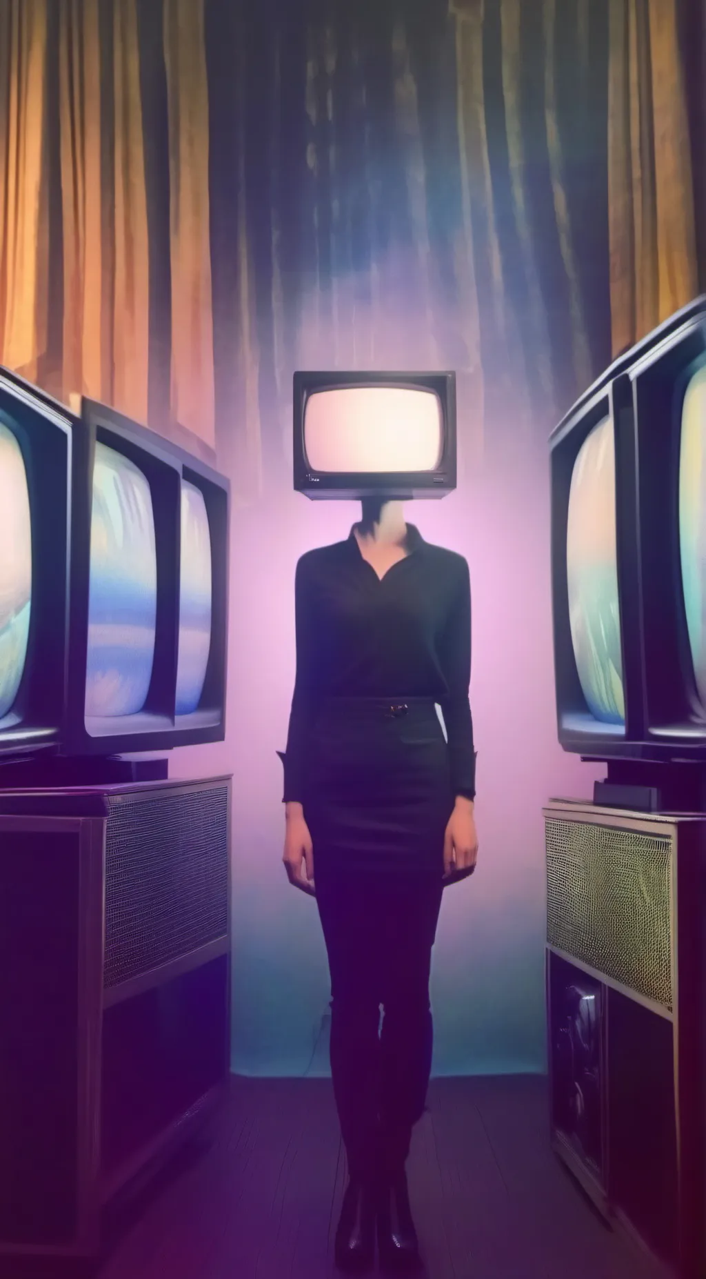 ai character: tv women background